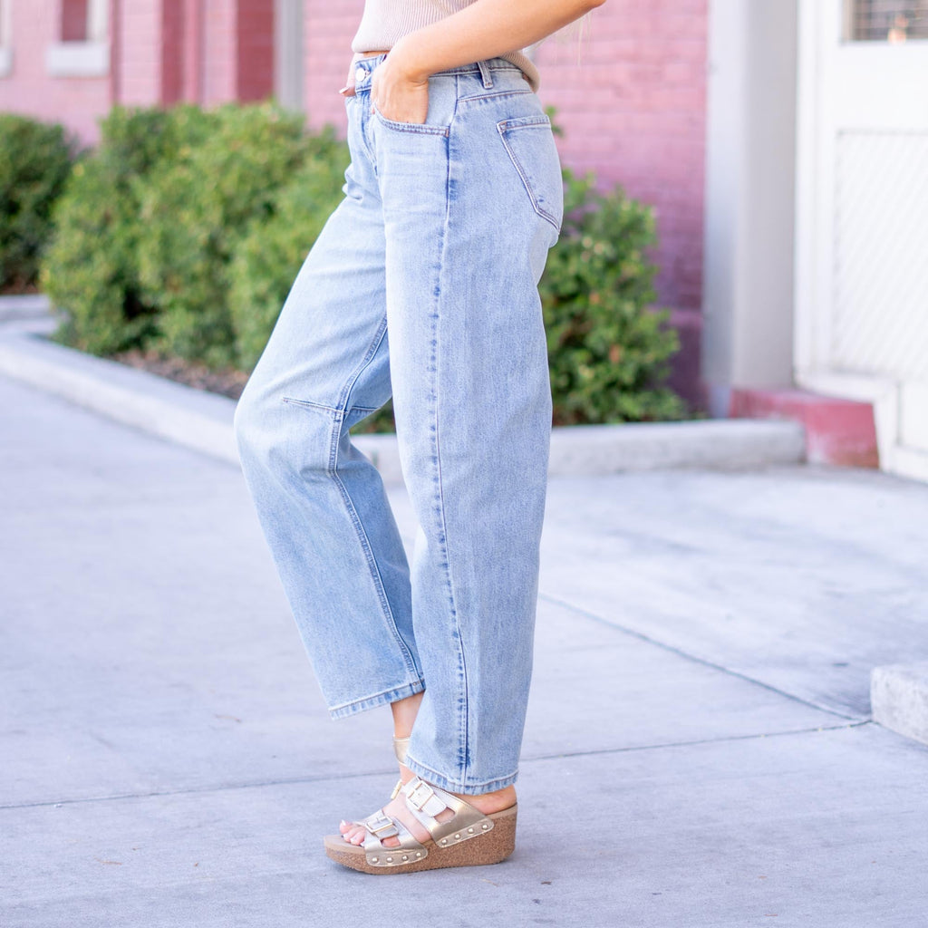KanCan Isla High Rise Horseshoe Jeans Light Blue