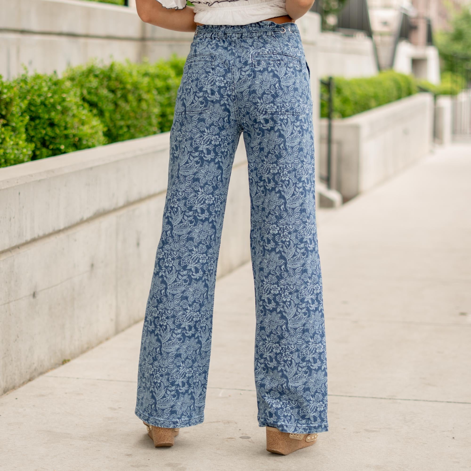 KanCan Carmelia High Rise Wide Leg Medium Blue