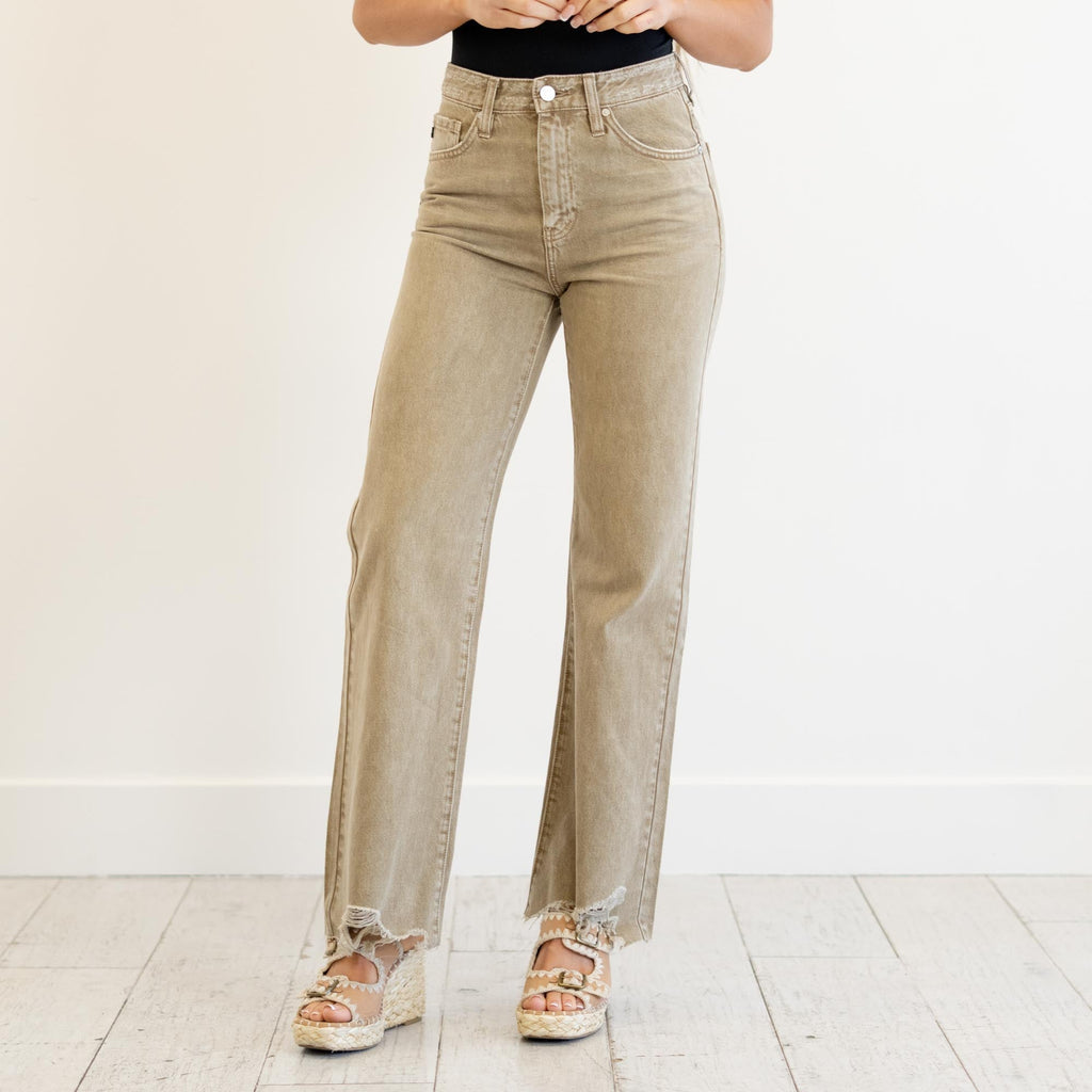 KanCan Mikaella Ultra High Rise 90’s Flare Jeans – Brown