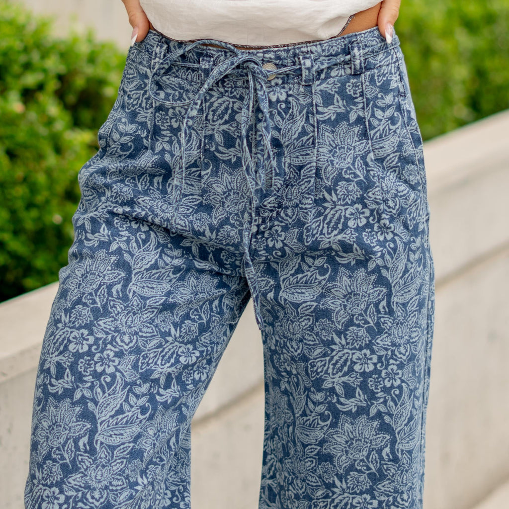 KanCan Carmelia High Rise Wide Leg Medium Blue