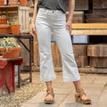 KanCan Angelina High Rise Cropped Flare Jeans White