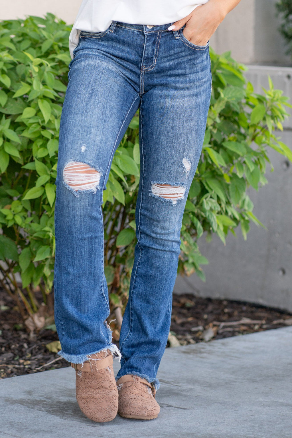 KanCan Mia Low Rise Baby Bootcut Jeans Dark Blue Wash