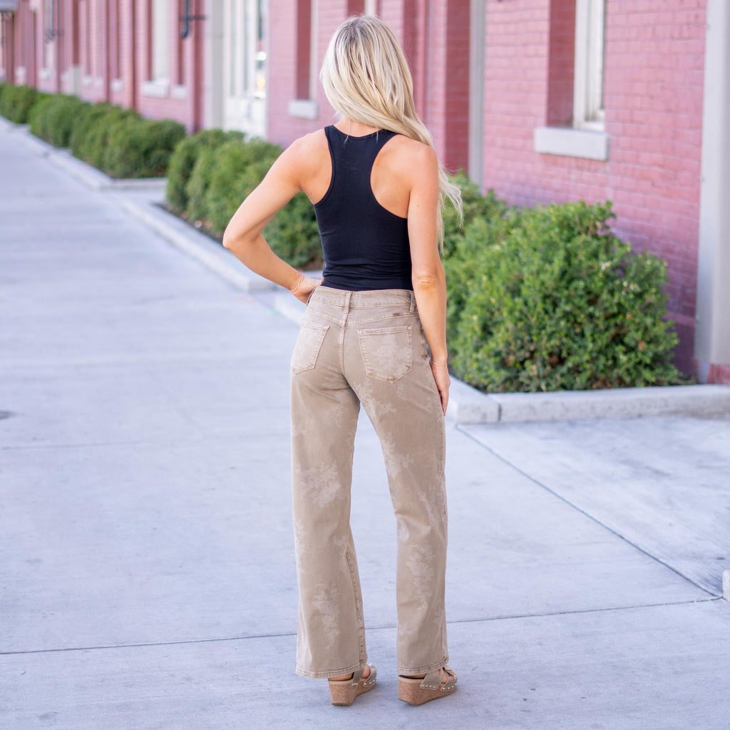KanCan Wendy Mid Rise Wide Brown