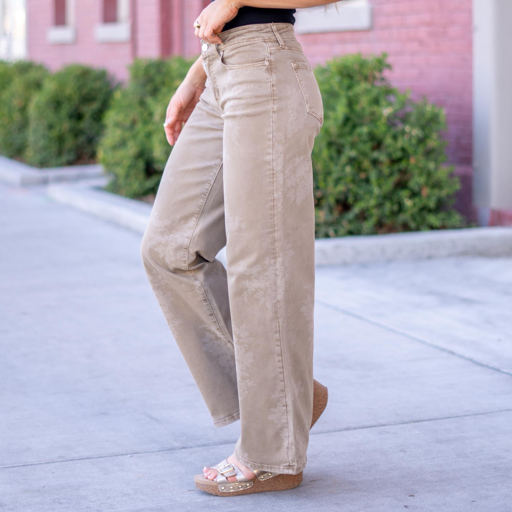 KanCan Wendy Mid Rise Wide Brown