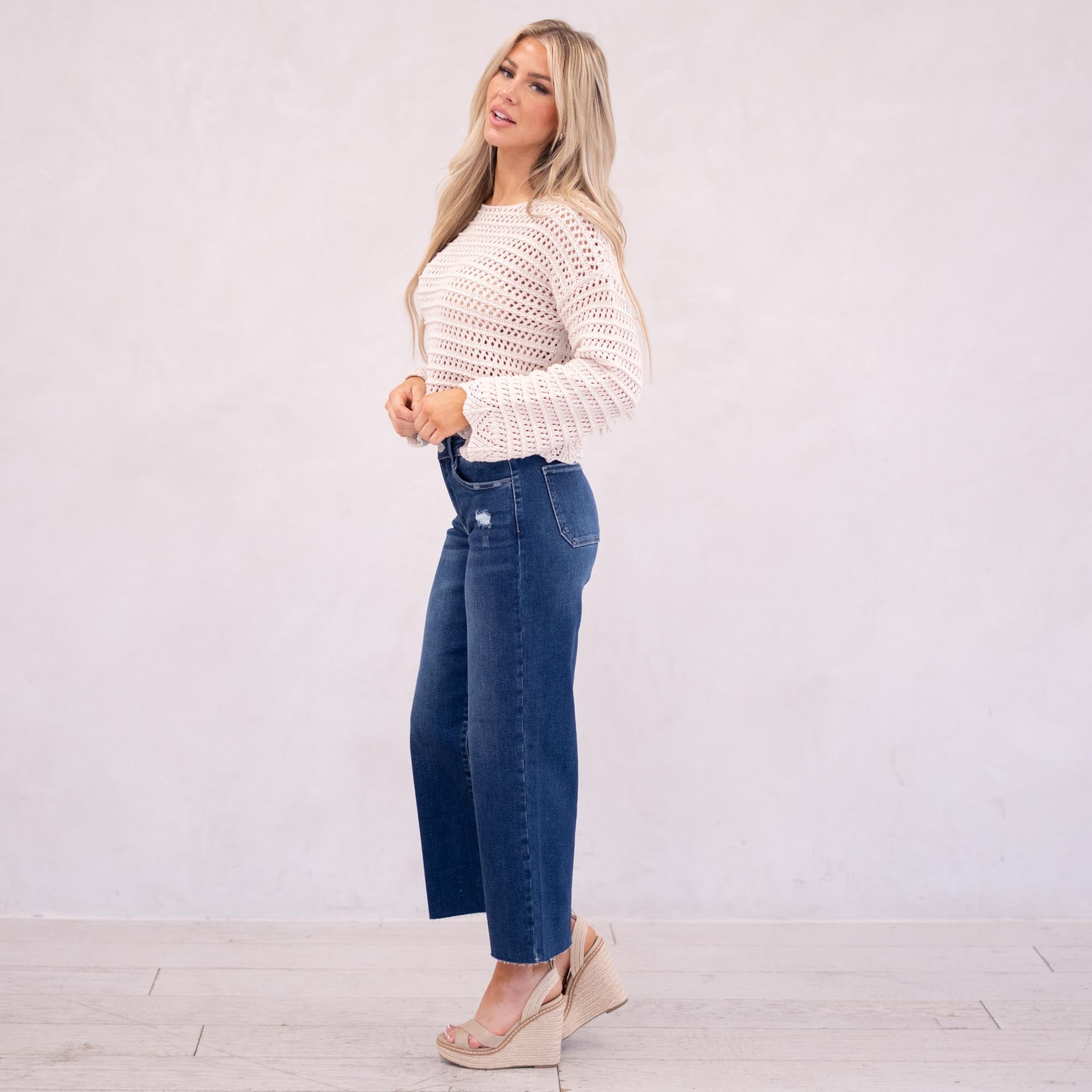 KanCan Tory Essentials High Rise Crop Wide