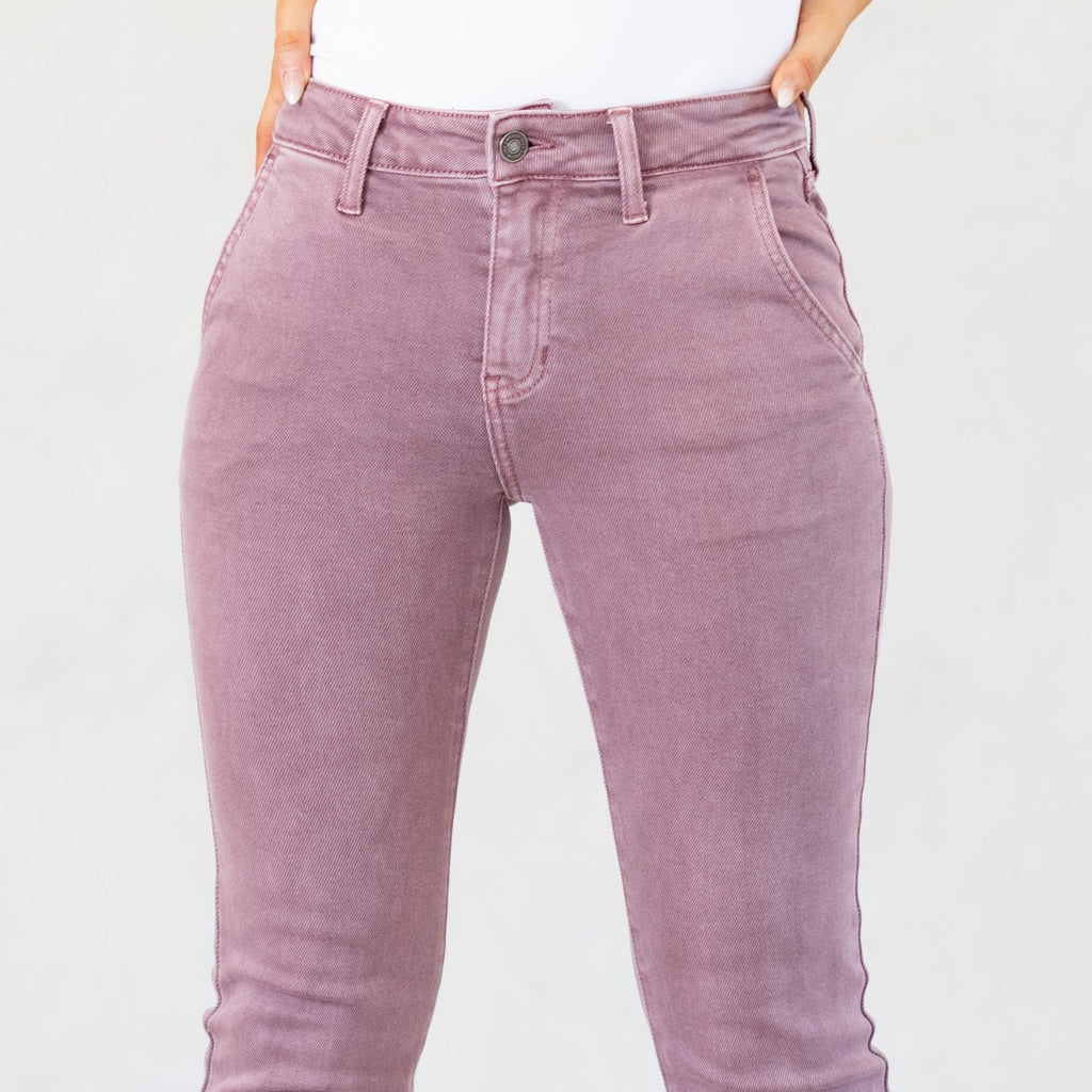 KanCan Max Mid Rise Trouser Bootcut Jeans Mauve