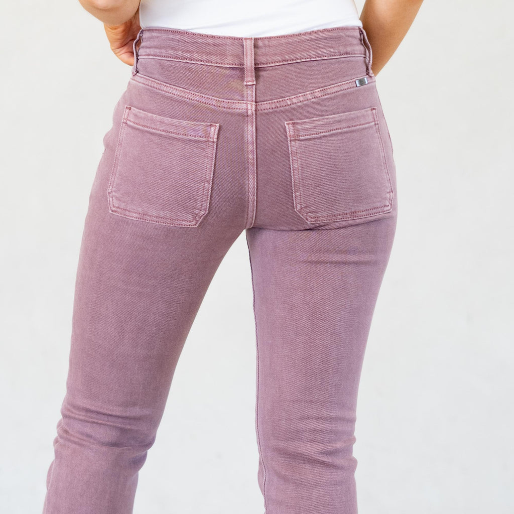 KanCan Max Mid Rise Trouser Bootcut Jeans Mauve
