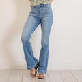 KanCan Rachel High Rise Flare Medium Blue