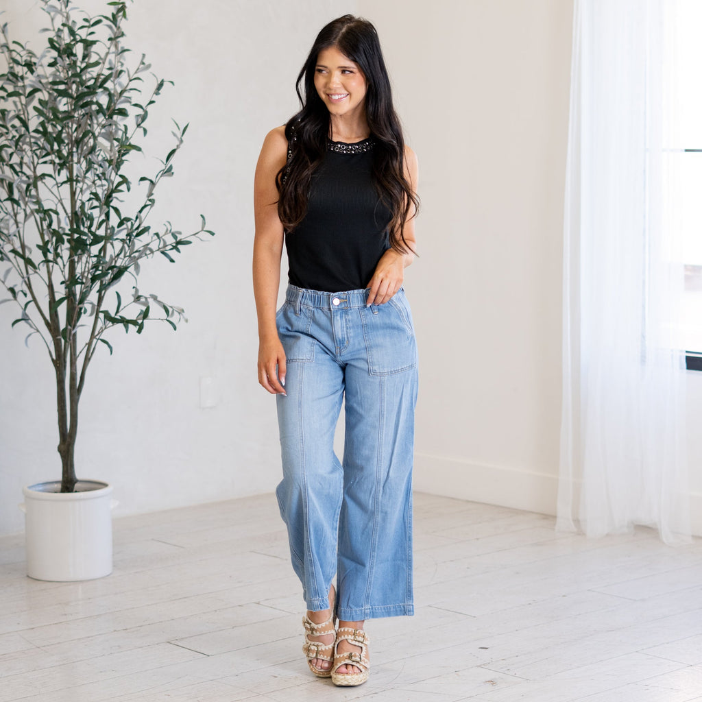 Delilah Mid Rise Wide Leg