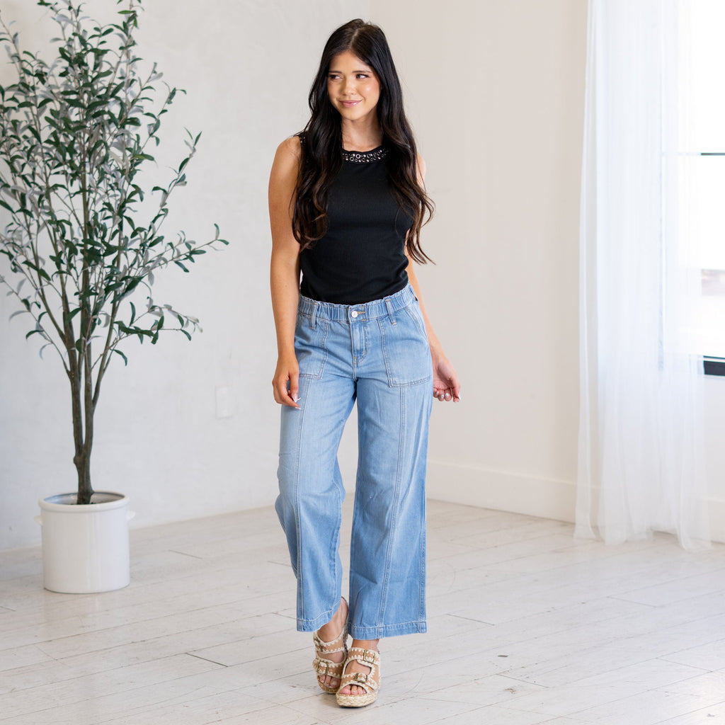 Delilah Mid Rise Wide Leg