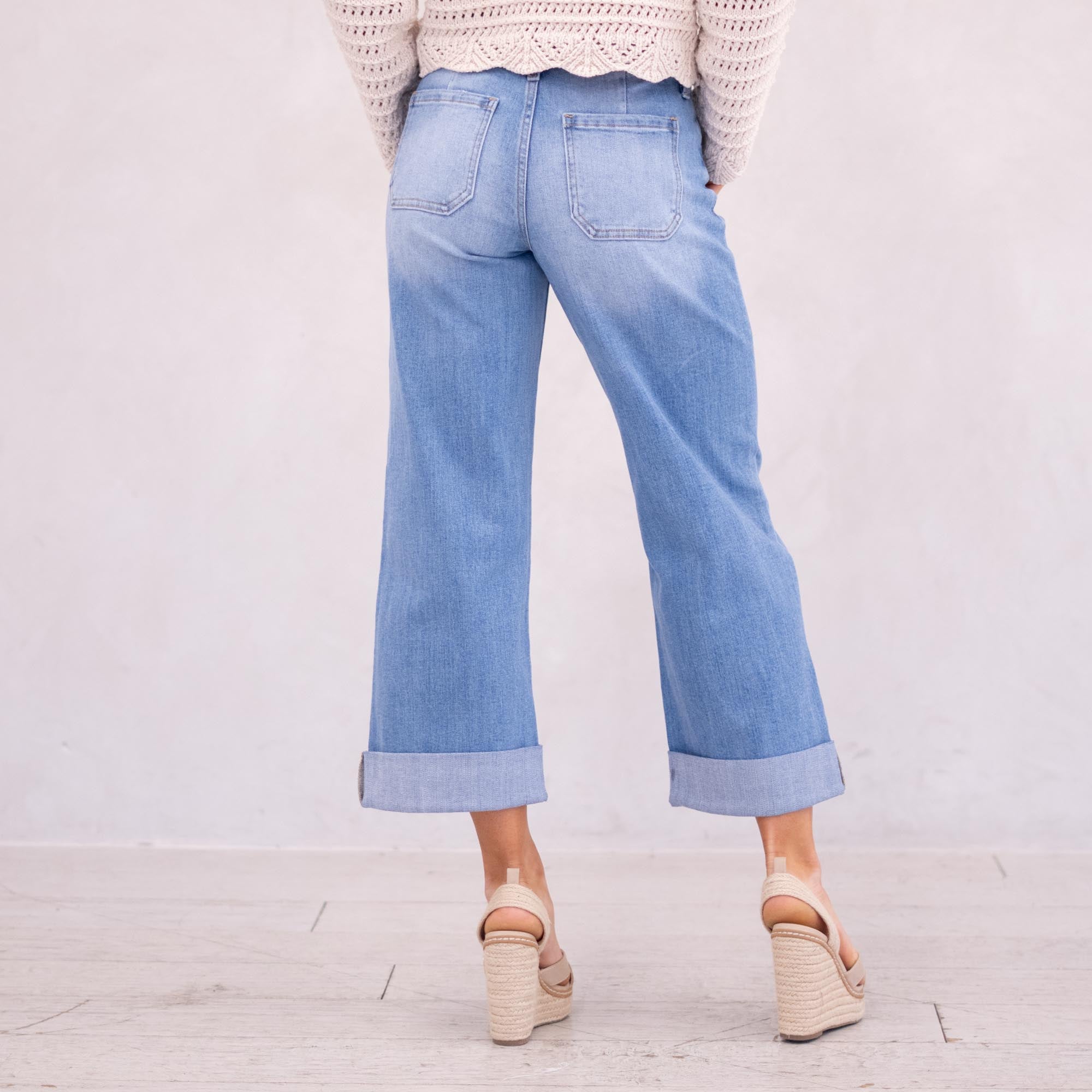 KanCan Angie Essentials Mid Rise Crop Wide