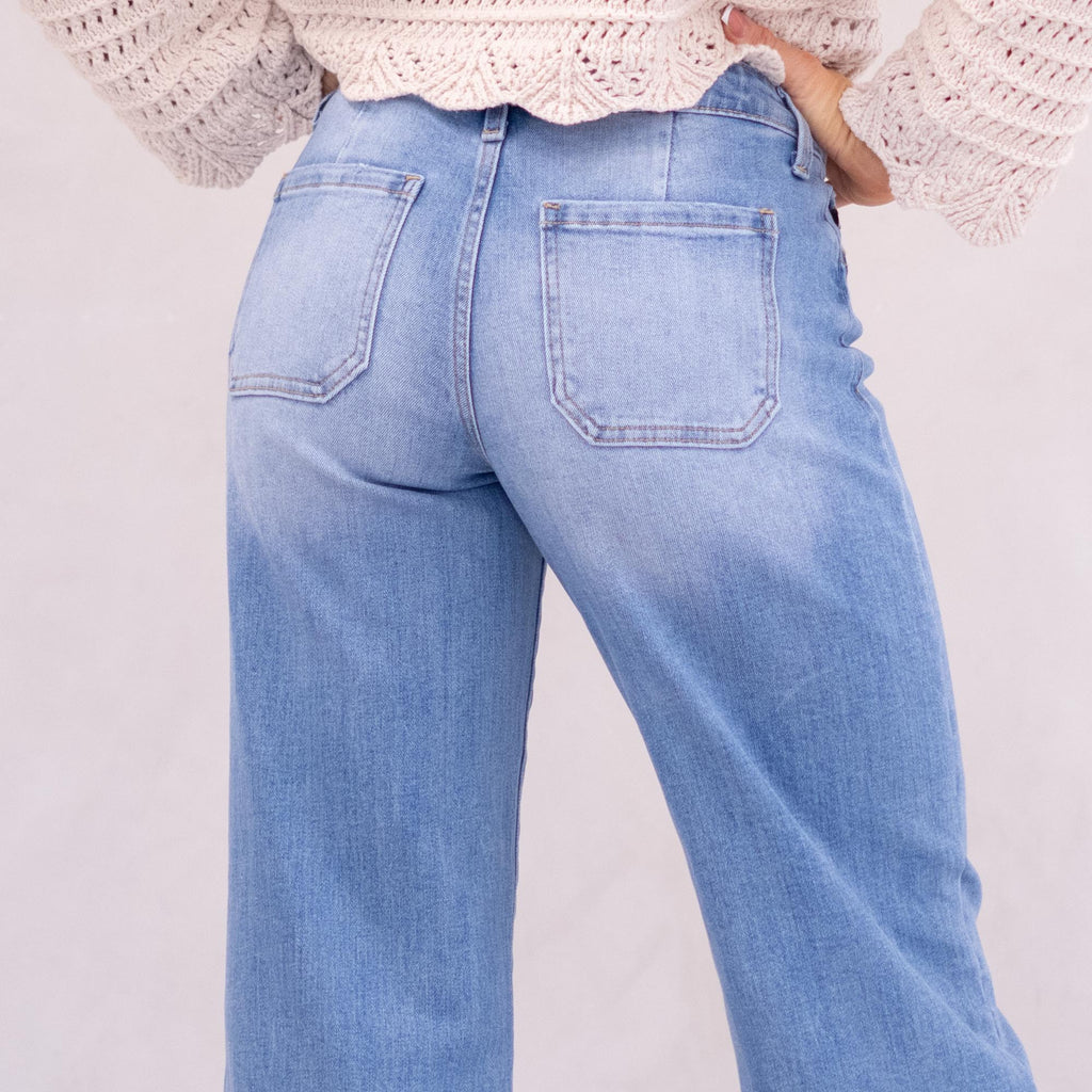 KanCan Angie Essentials Mid Rise Crop Wide