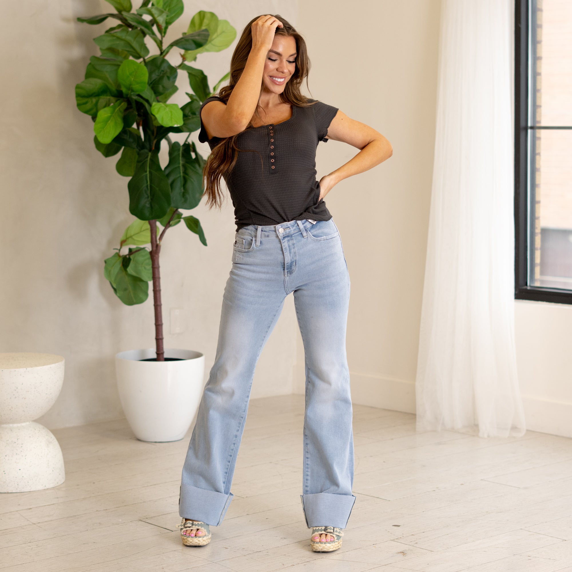 KanCan Franny High Rise Wide Flare Jeans