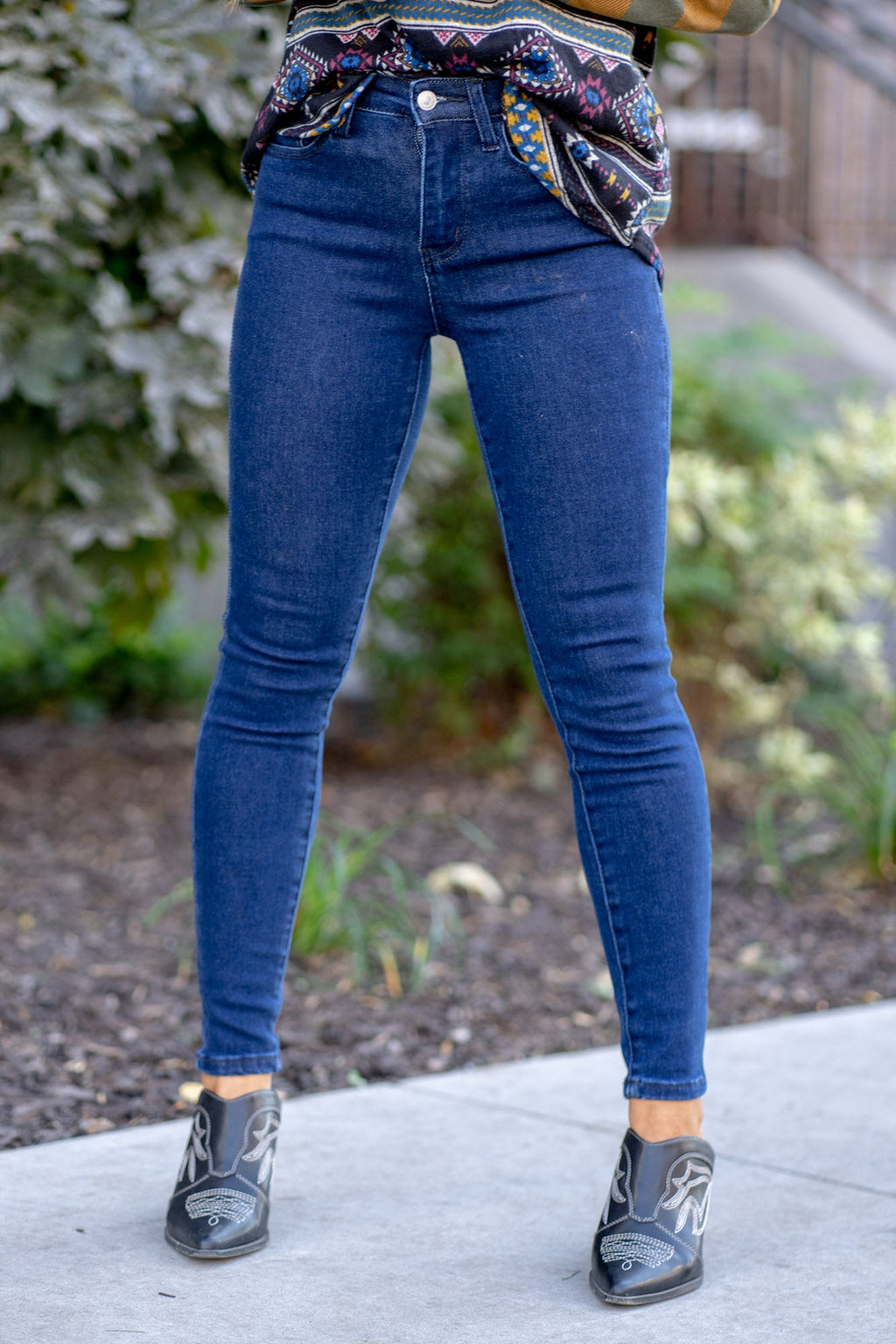 KanCan Bev High Rise Skinny Jeans Dark Blue