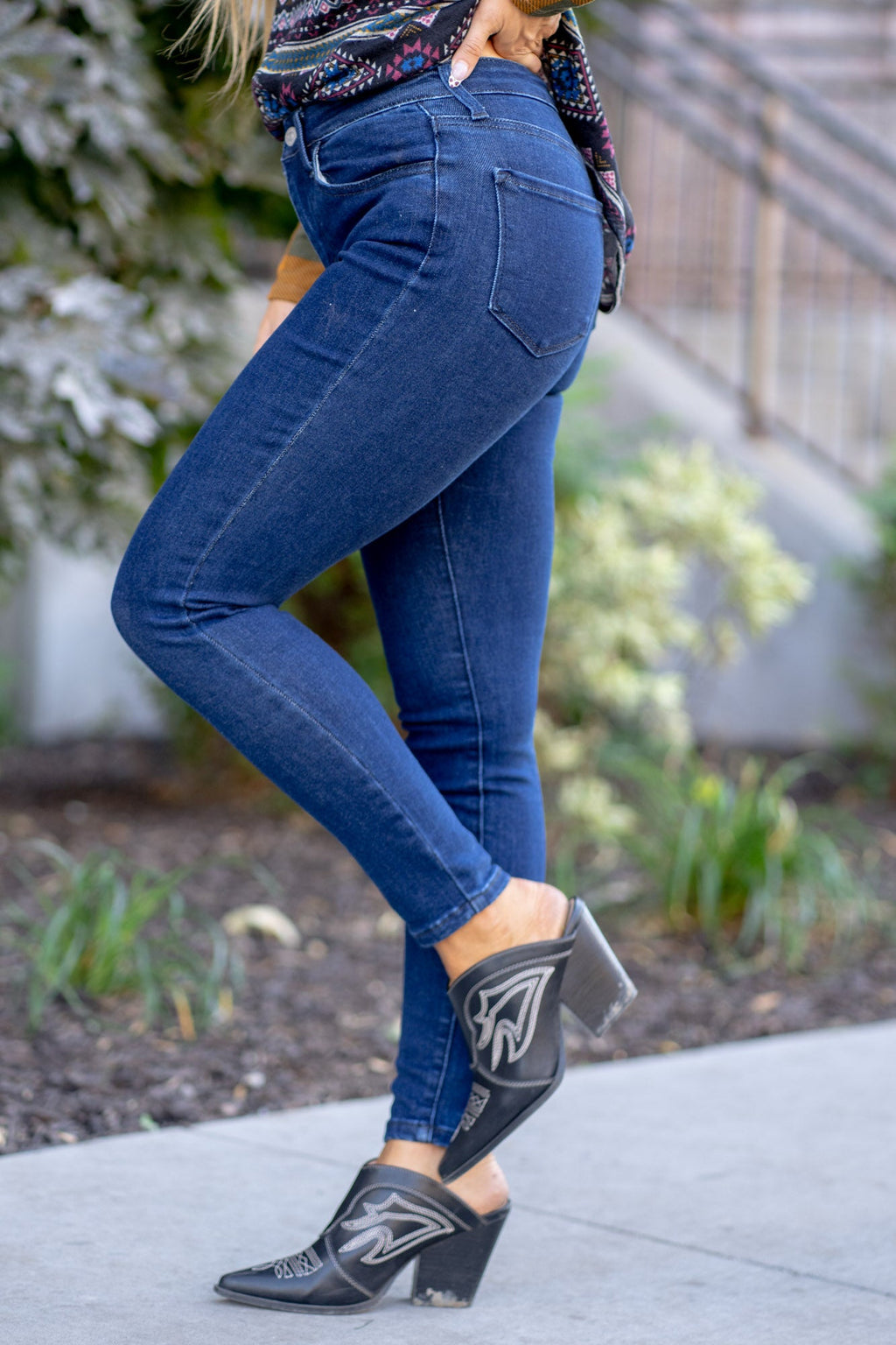 KanCan Bev High Rise Skinny Jeans Dark Blue