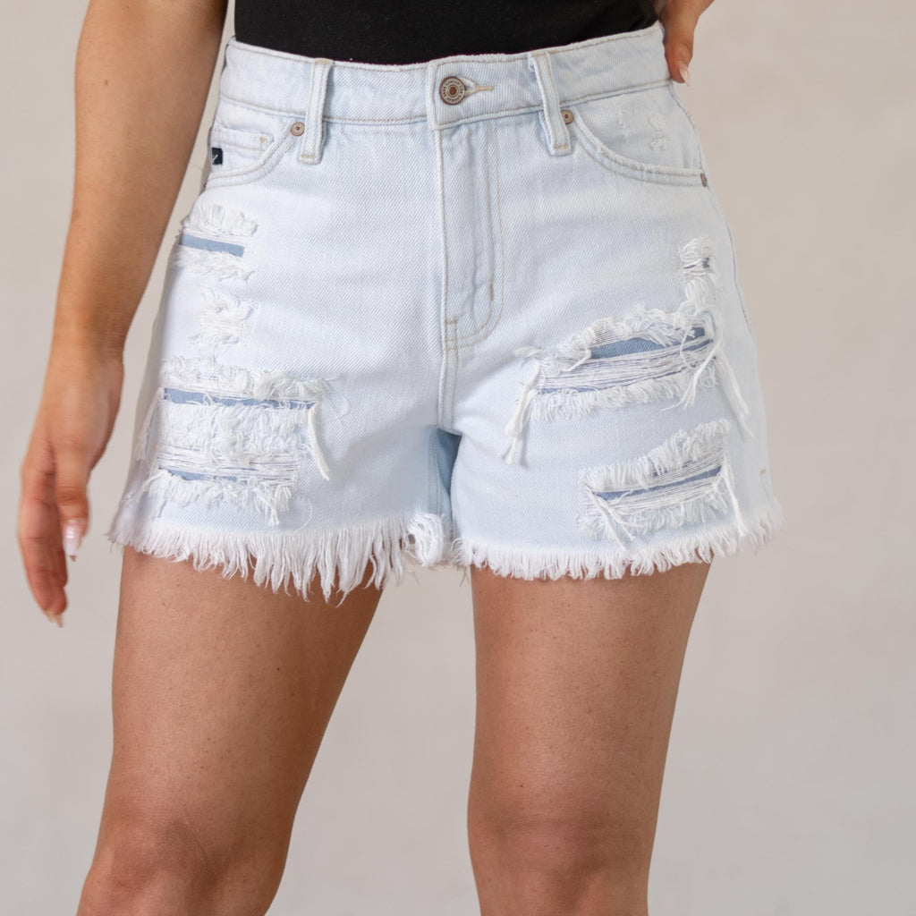 KanCan Rosie High Rise Shorts Light Blue