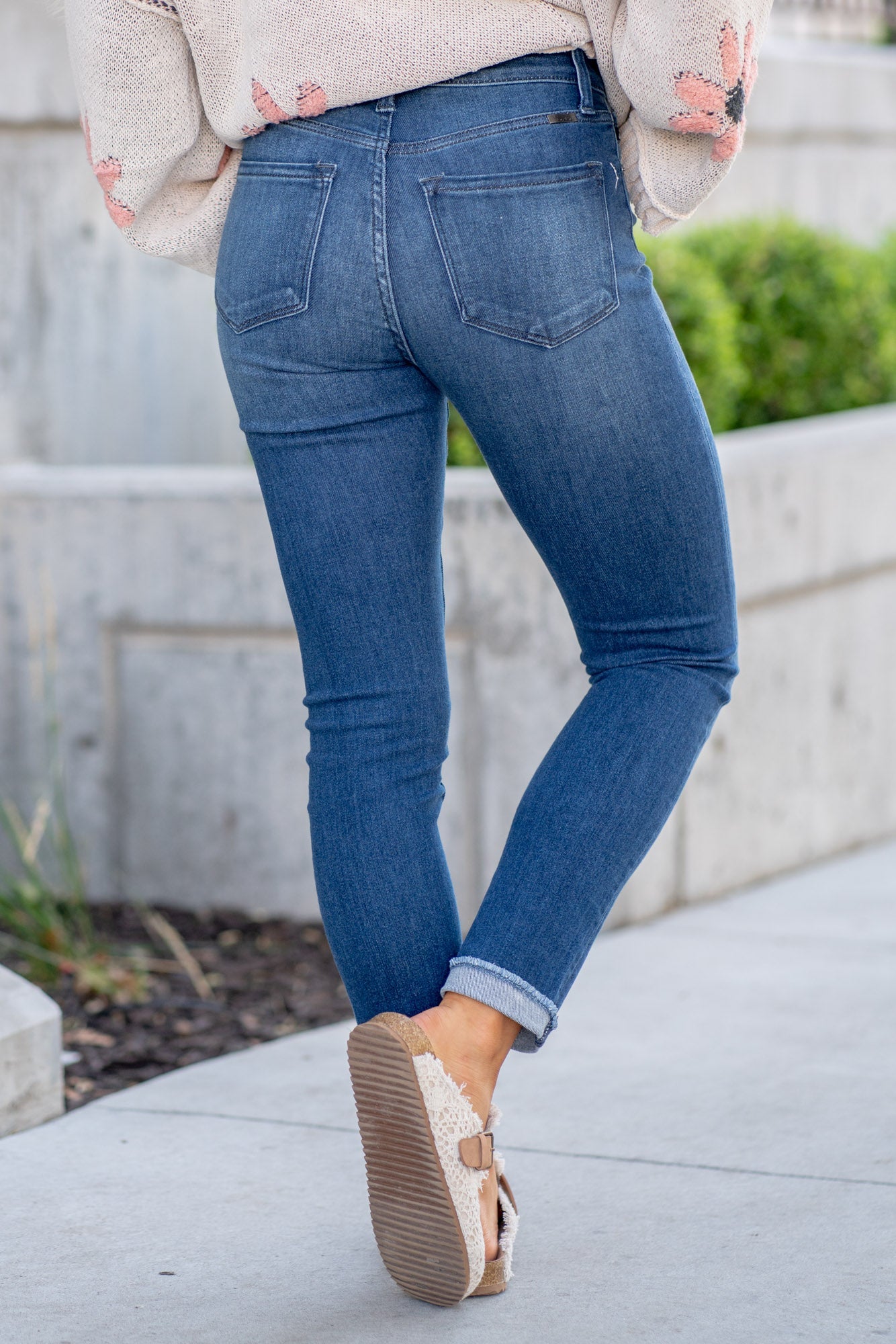KanCan Betty High Rise Cigarette Straight Leg Jeans Dark Blue Wash