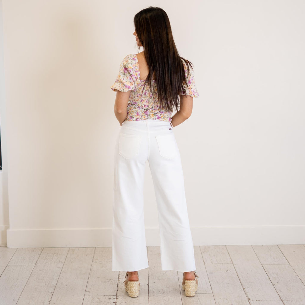 KanCan Dianella  High Rise Crop Wide White