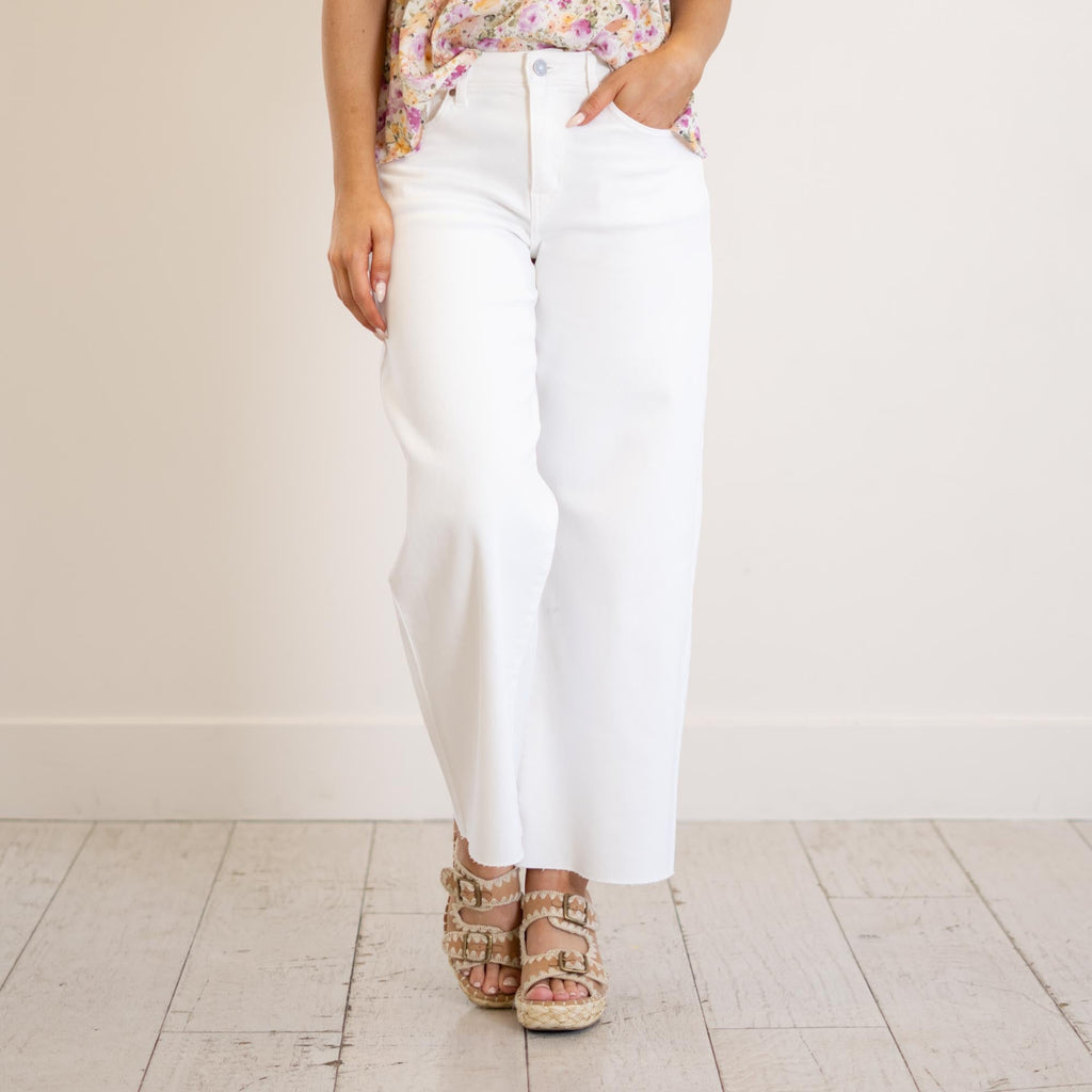 KanCan Dianella  High Rise Crop Wide White