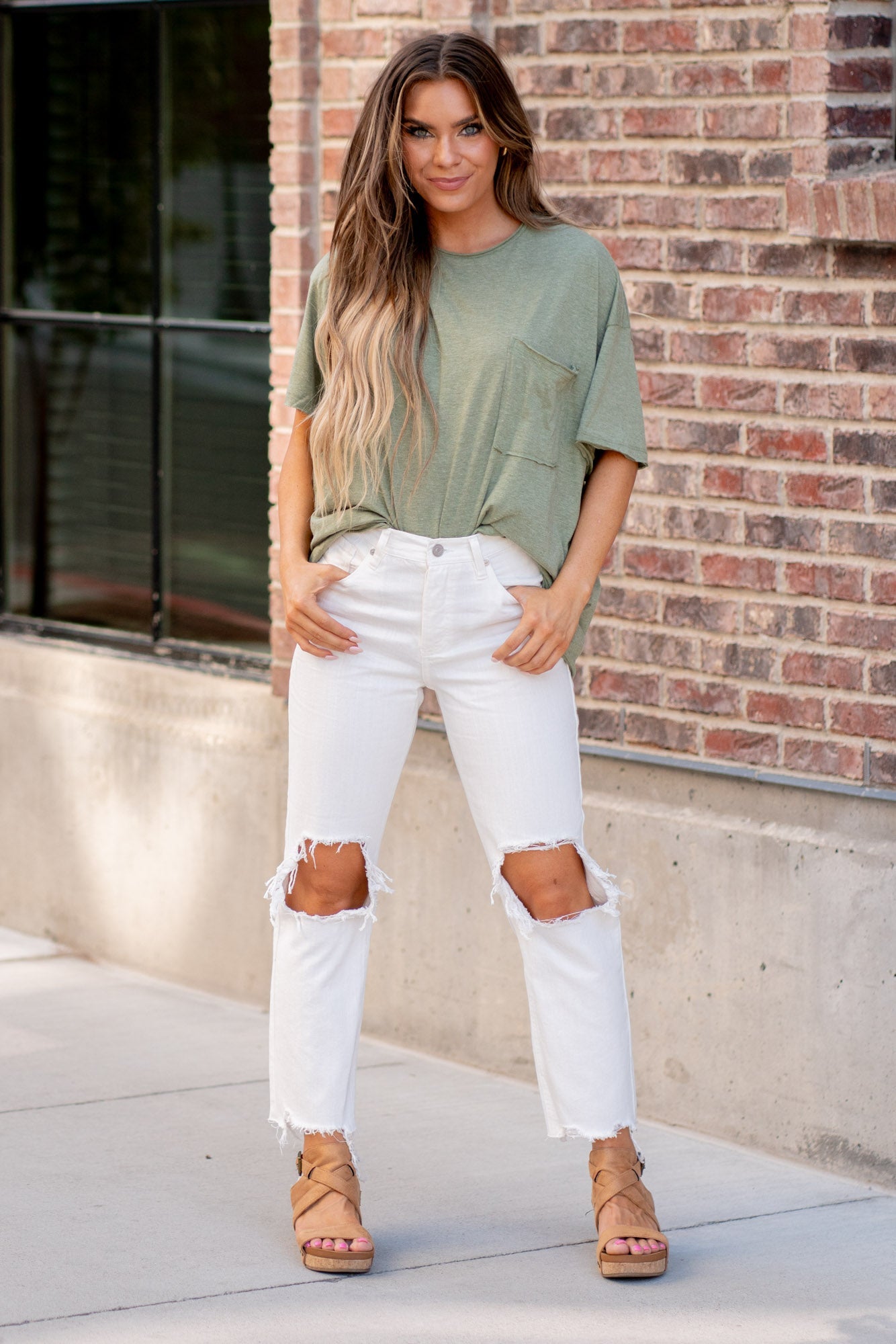 KanCan Blakely High Rise Straight Leg Jeans White