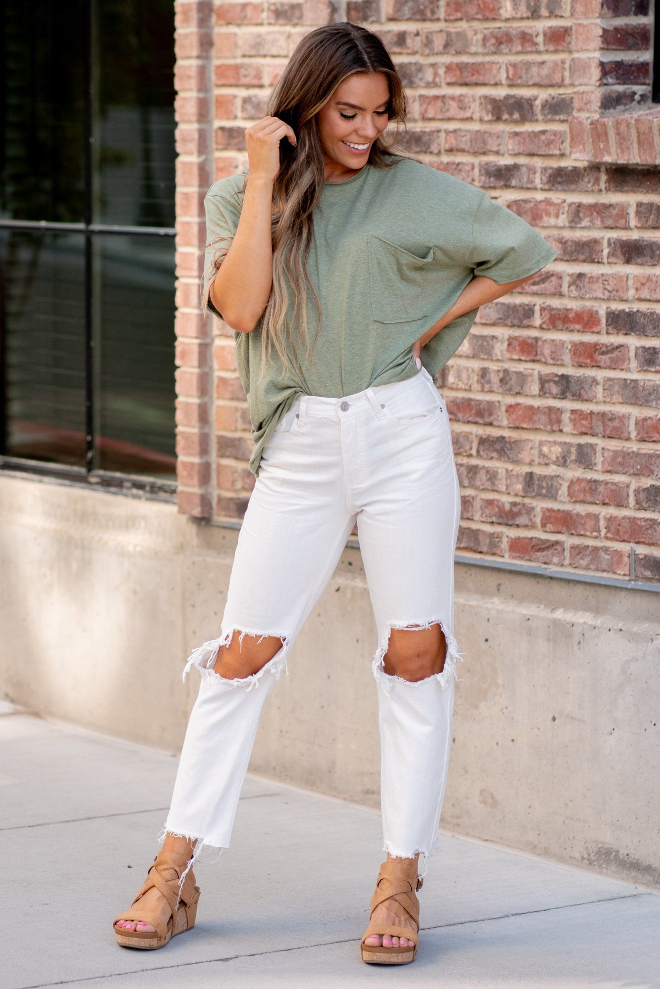 KanCan Blakely High Rise Straight Leg Jeans White