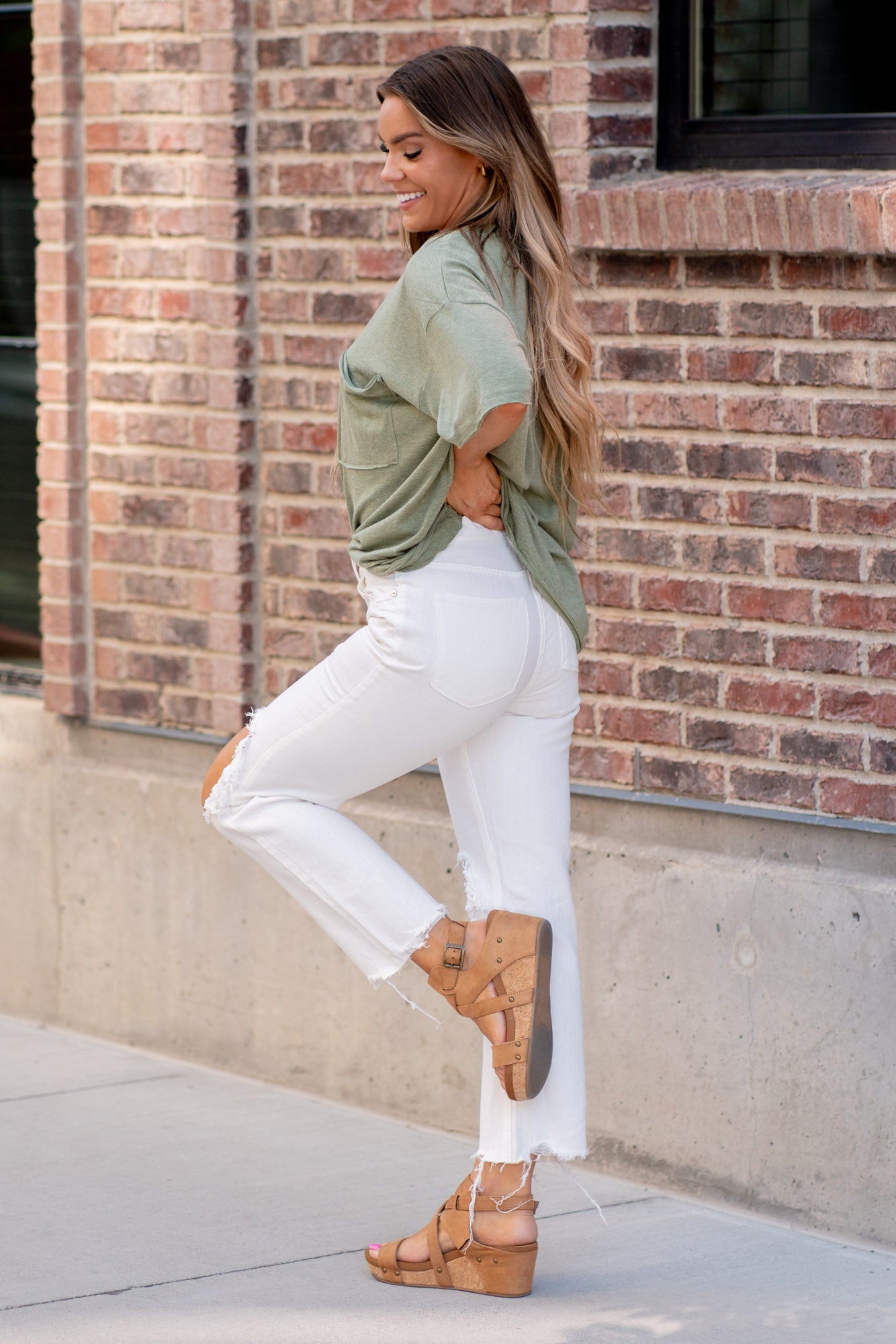 KanCan Blakely High Rise Straight Leg Jeans White