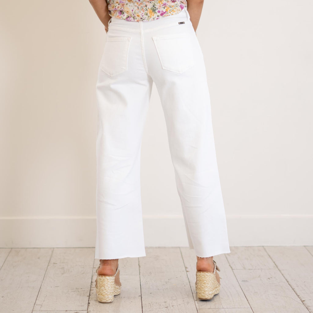 KanCan Dianella  High Rise Crop Wide White