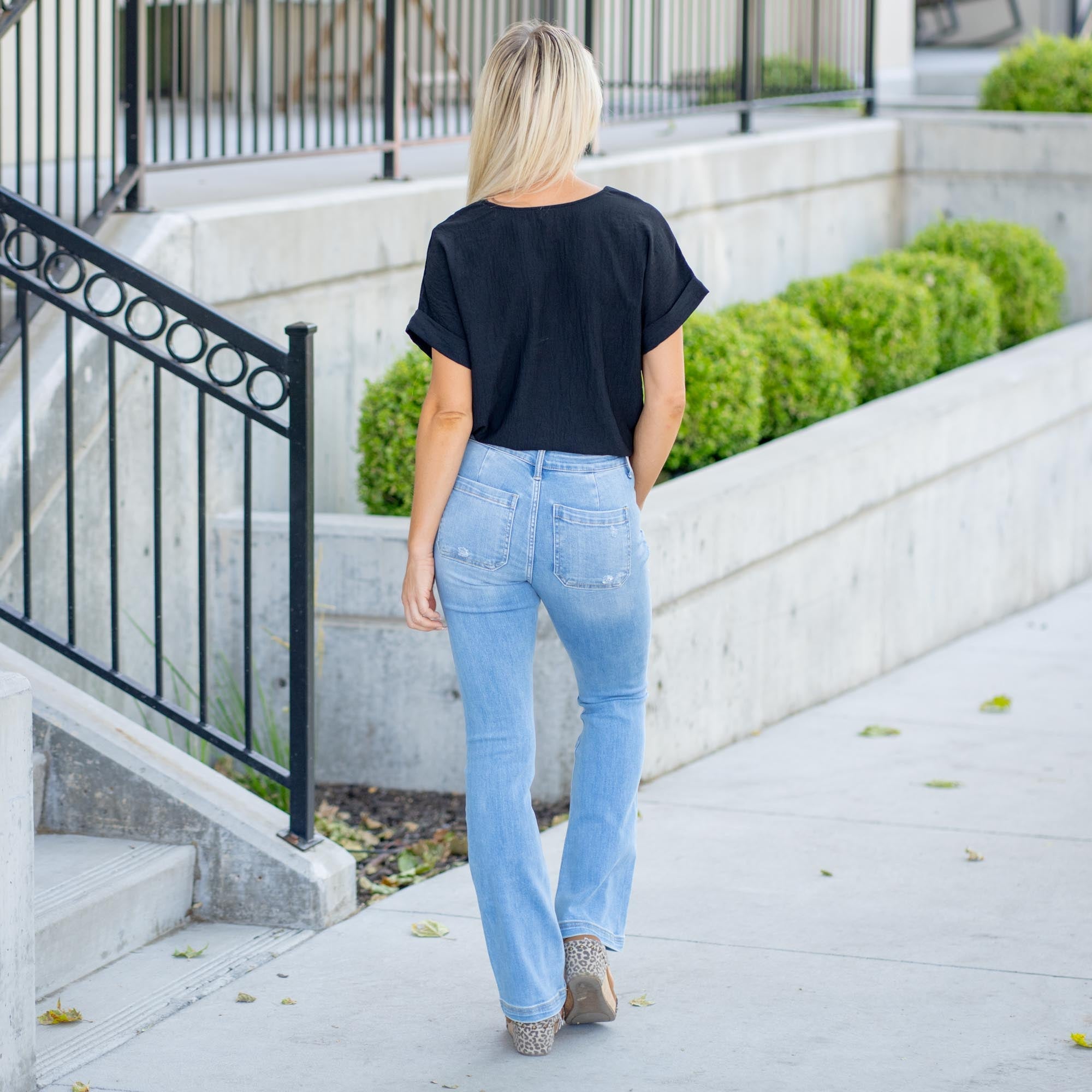 KanCan Lux High Rise Light Wash Stretch Bootcut Jeans