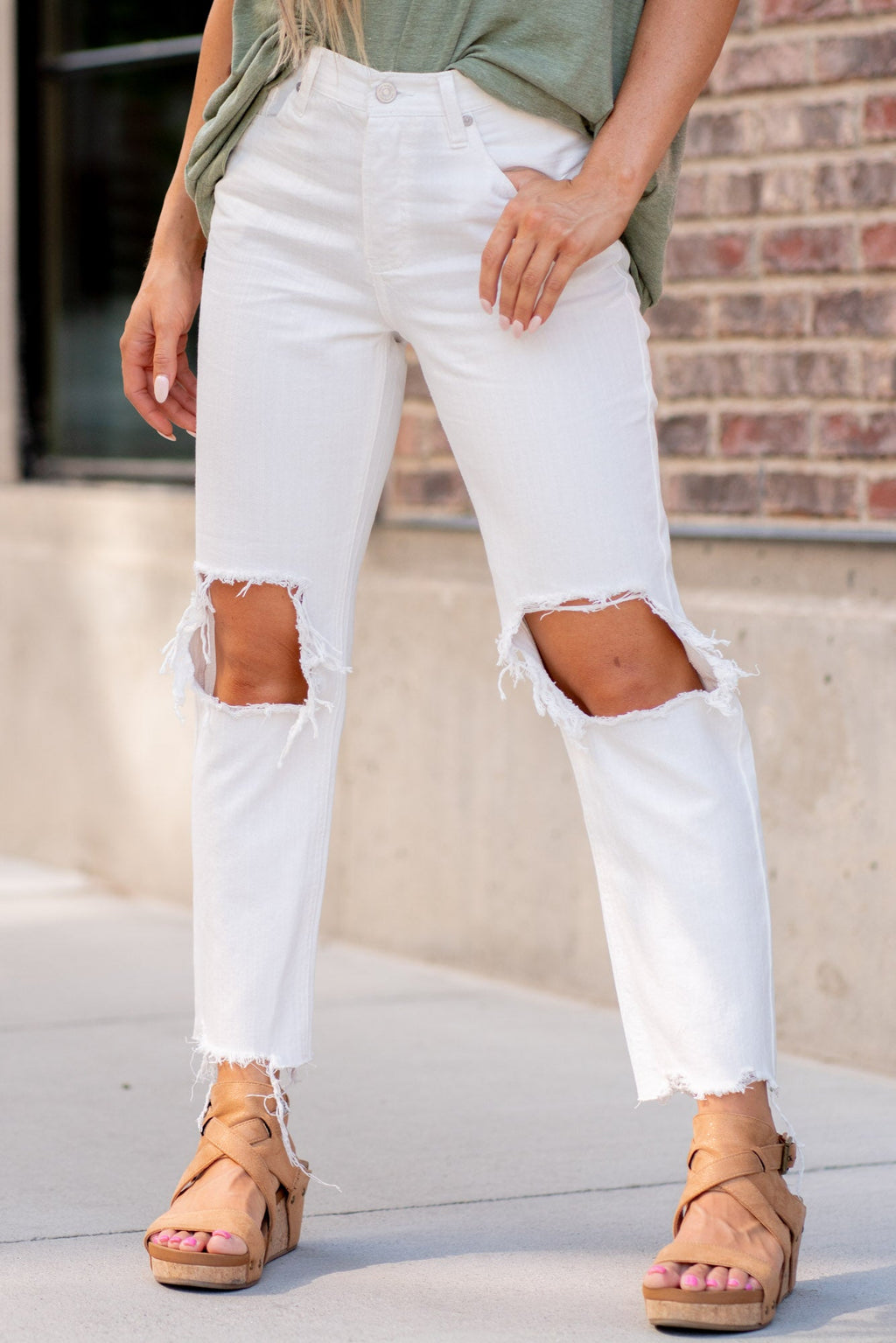 KanCan Blakely High Rise Straight Leg Jeans White