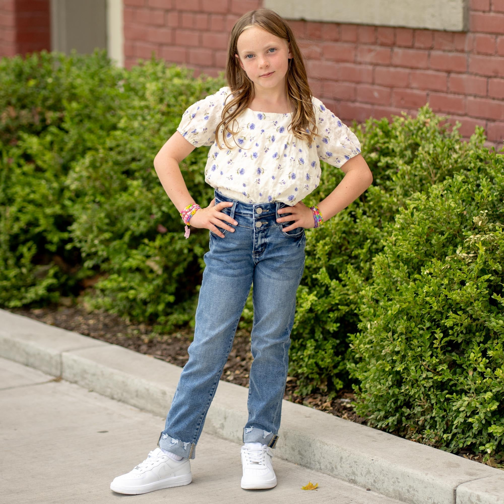 Kids Kate High Rise Slim Straight