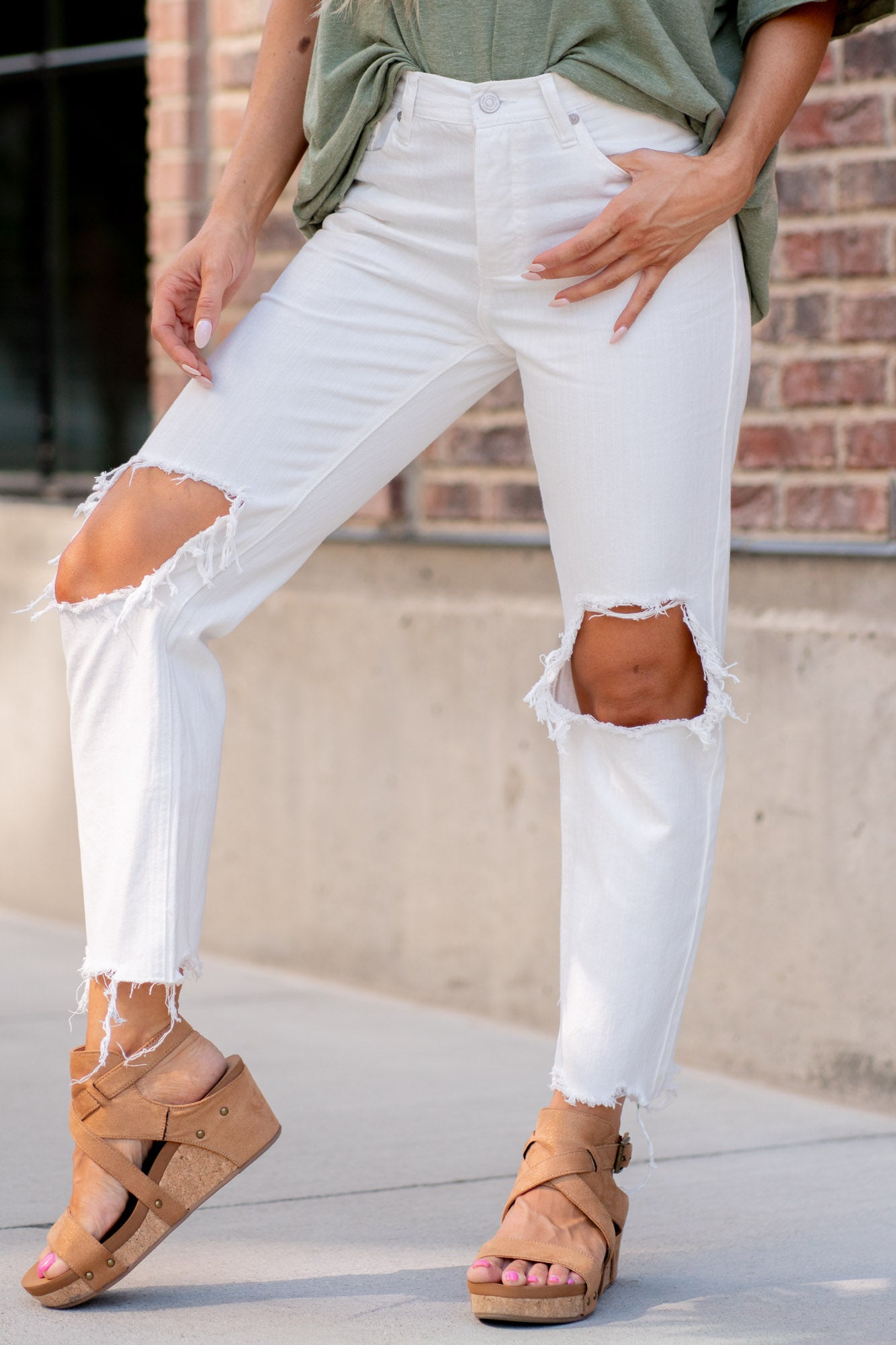 KanCan Blakely High Rise Straight Leg Jeans White