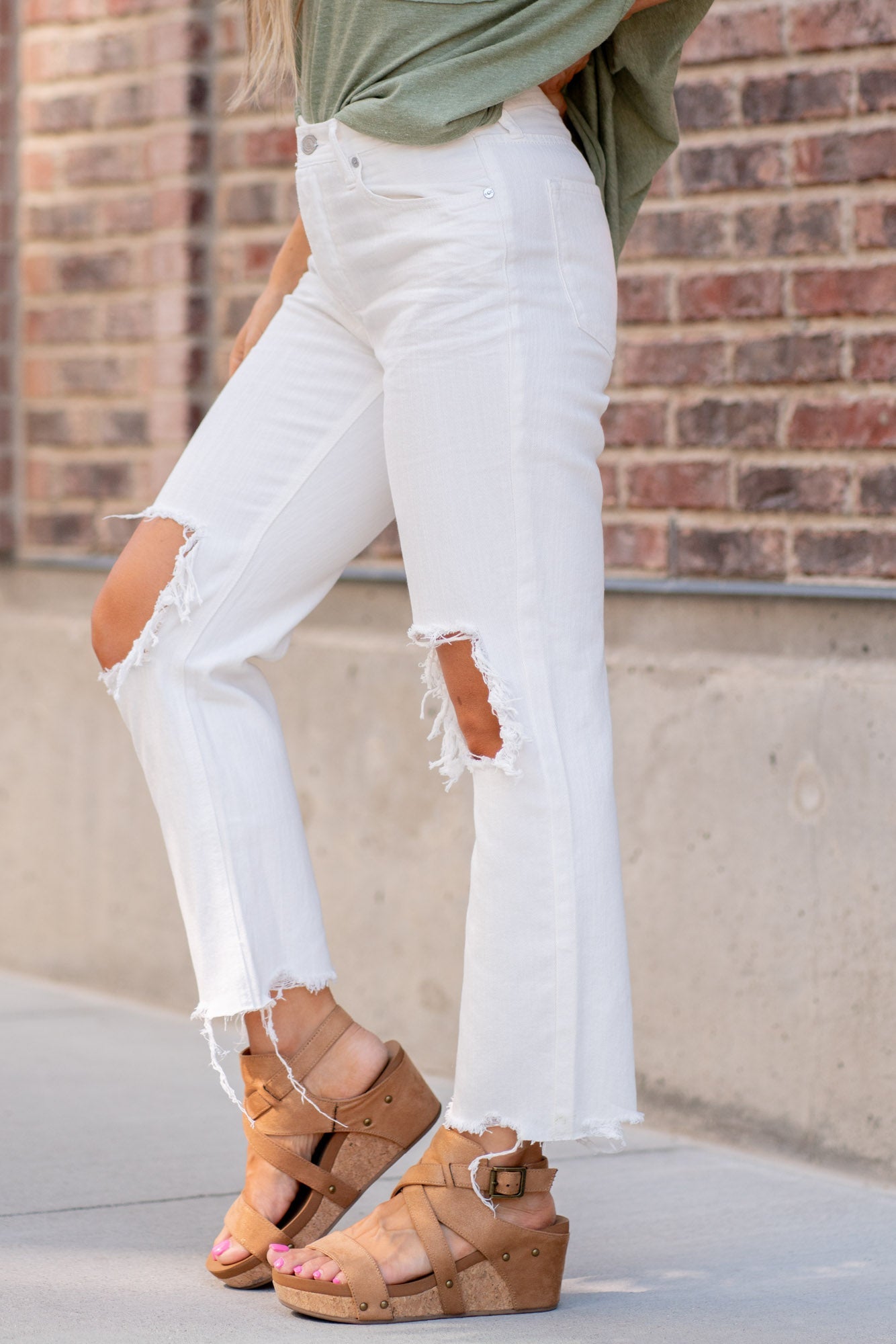 KanCan Blakely High Rise Straight Leg Jeans White