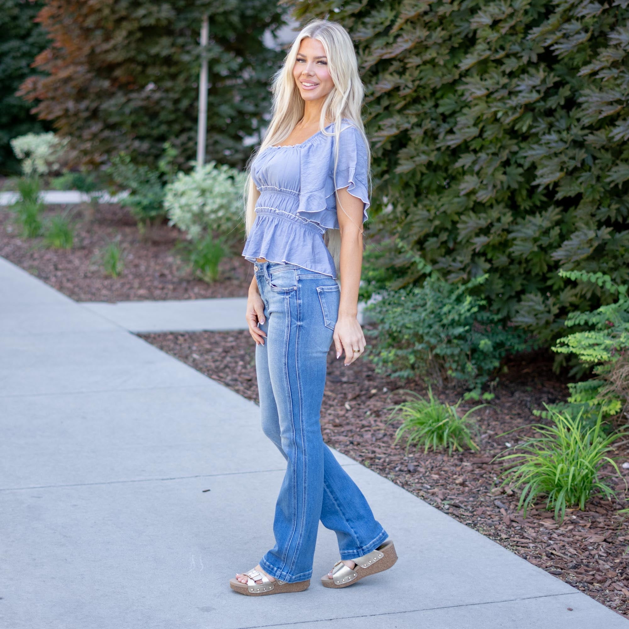KanCan Abigail Mid Rise Bootcut Jeans – Stretch Medium Dark Wash
