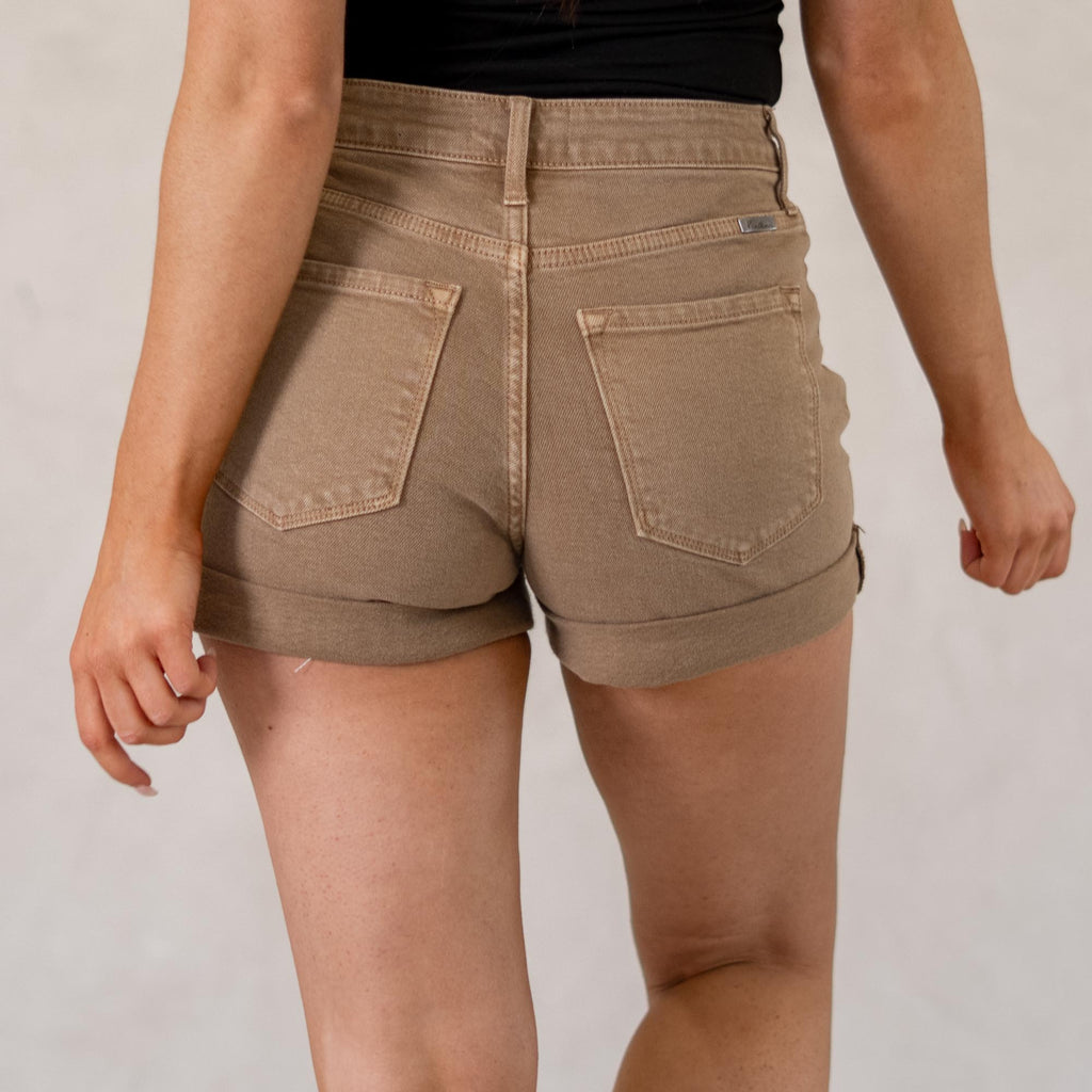 KanCan Clara High Rise Mom Shorts Comfort Stretch Denim
