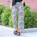 KanCan Alonso Mid Rise Printed Crop Wide Leg Jeans Beige Wash
