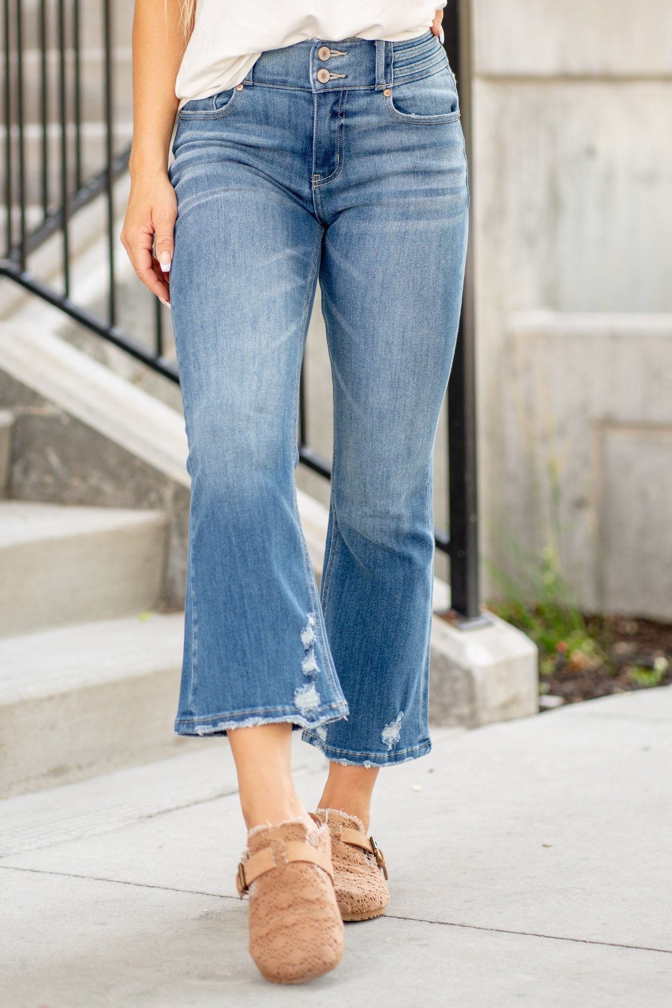 KanCan Hillary High Rise Cropped Flare Jeans