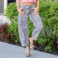KanCan Leopard Print High Barrel Fit Jeans