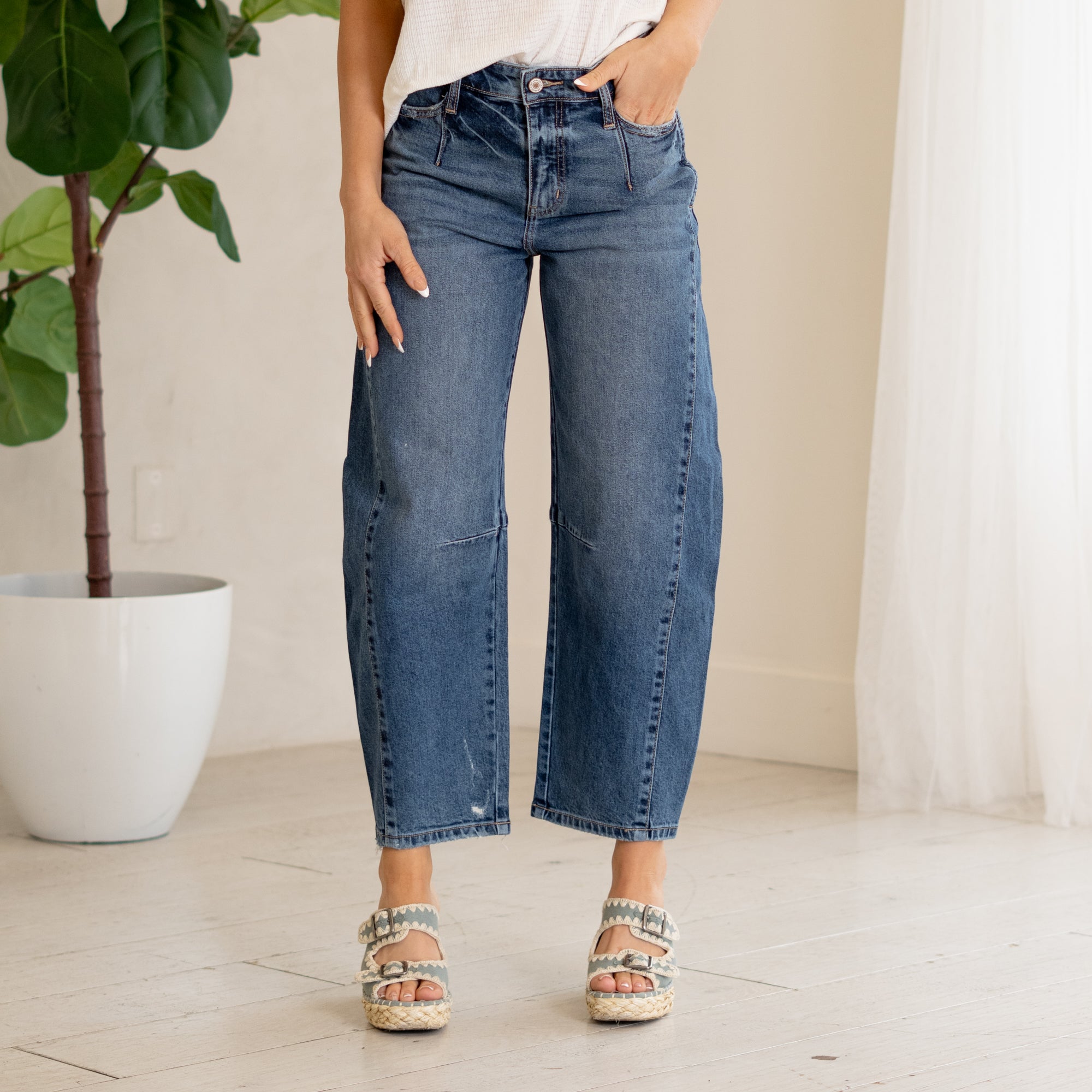 KanCan Yolanda Low Slung Horseshoe Fit Dark Blue Wash