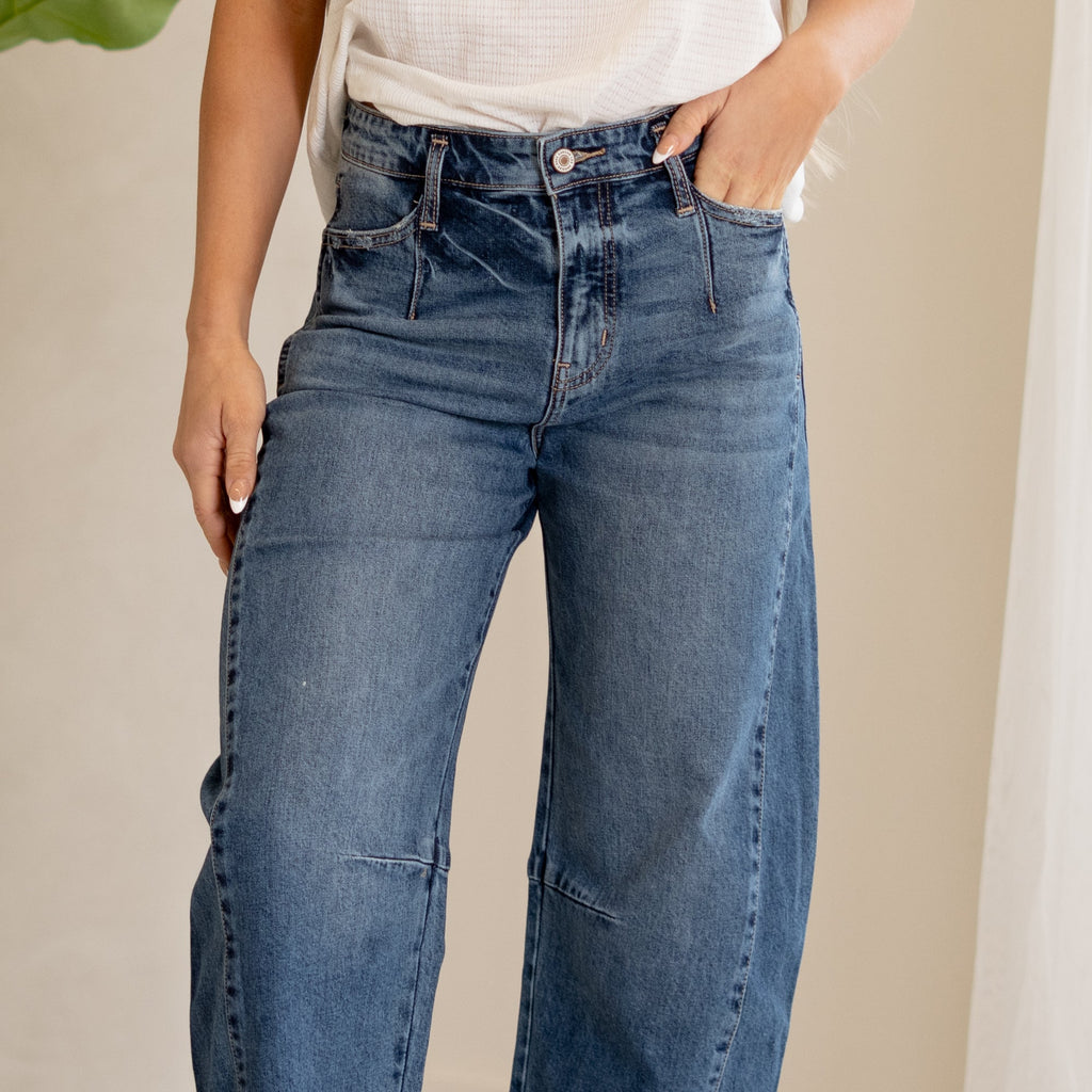 KanCan Yolanda Low Slung Horseshoe Fit Dark Blue Wash