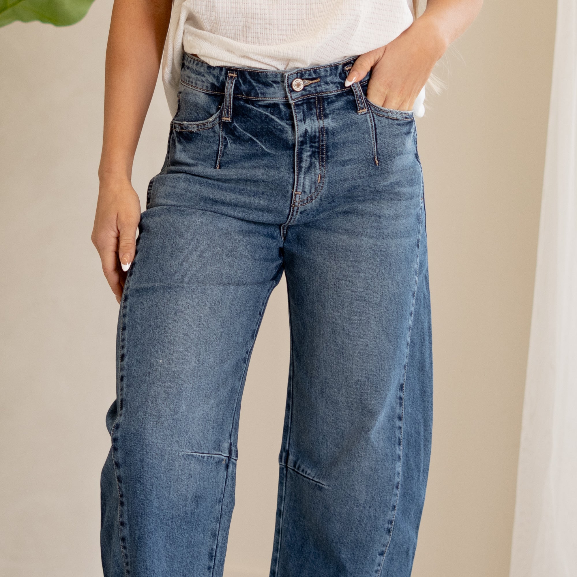 KanCan Yolanda Low Slung Horseshoe Fit Dark Blue Wash