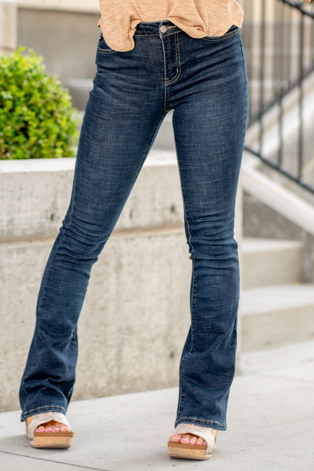 KanCan Avery High Rise Bootcut Jeans Dark Blue Wash