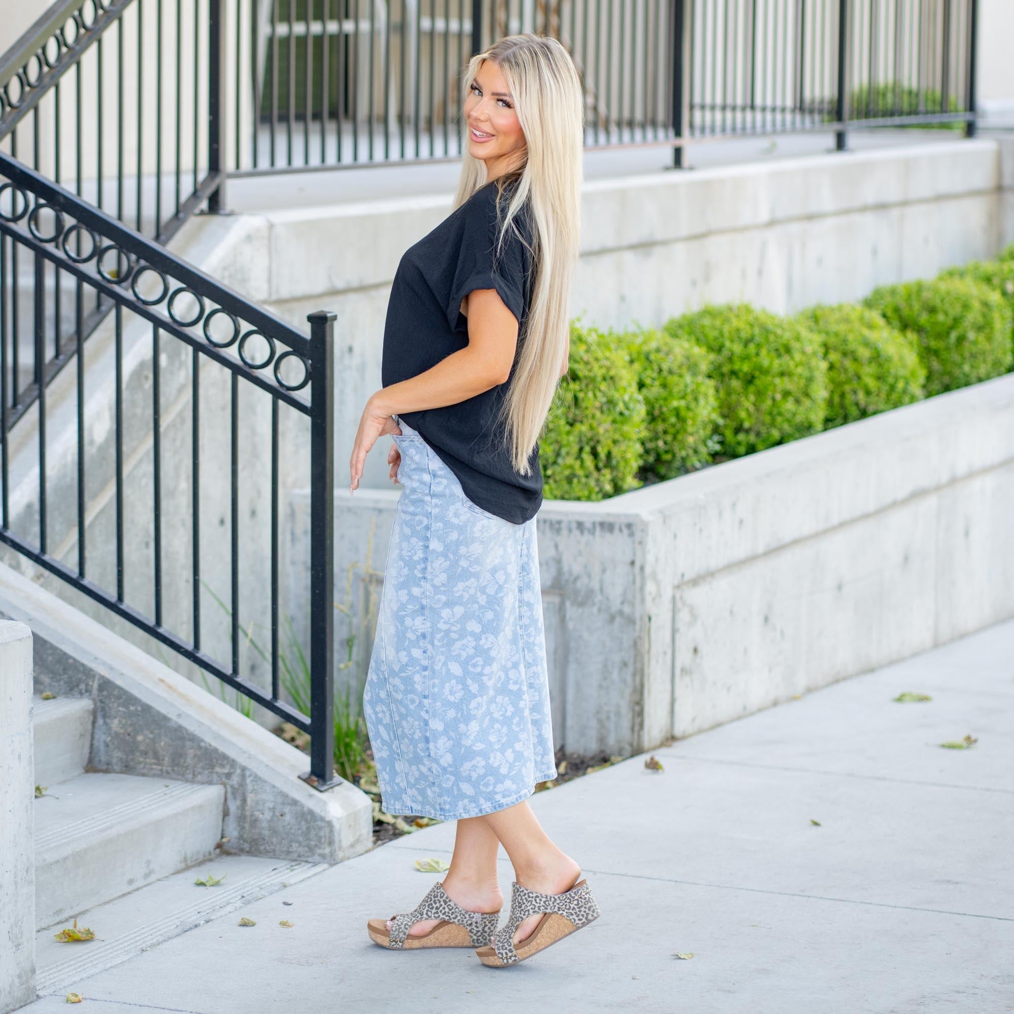 Hibiscus High Rise Midi Skirt