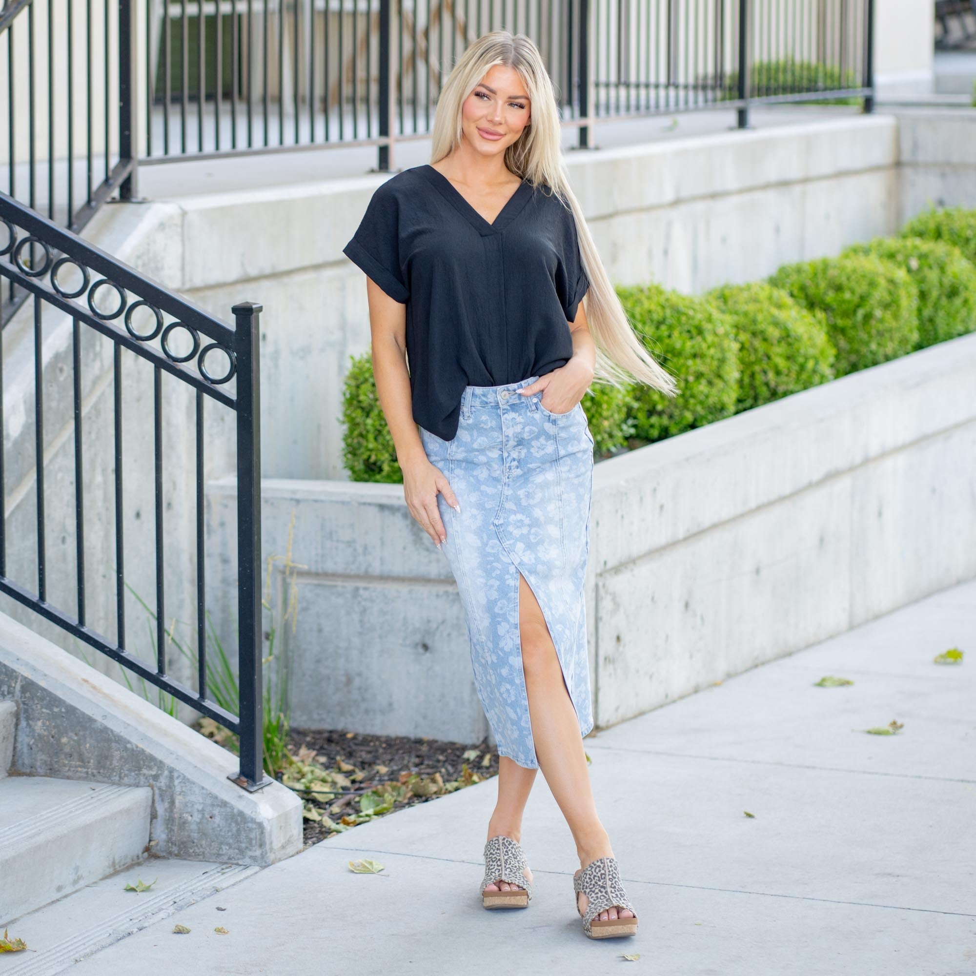 Hibiscus High Rise Midi Skirt