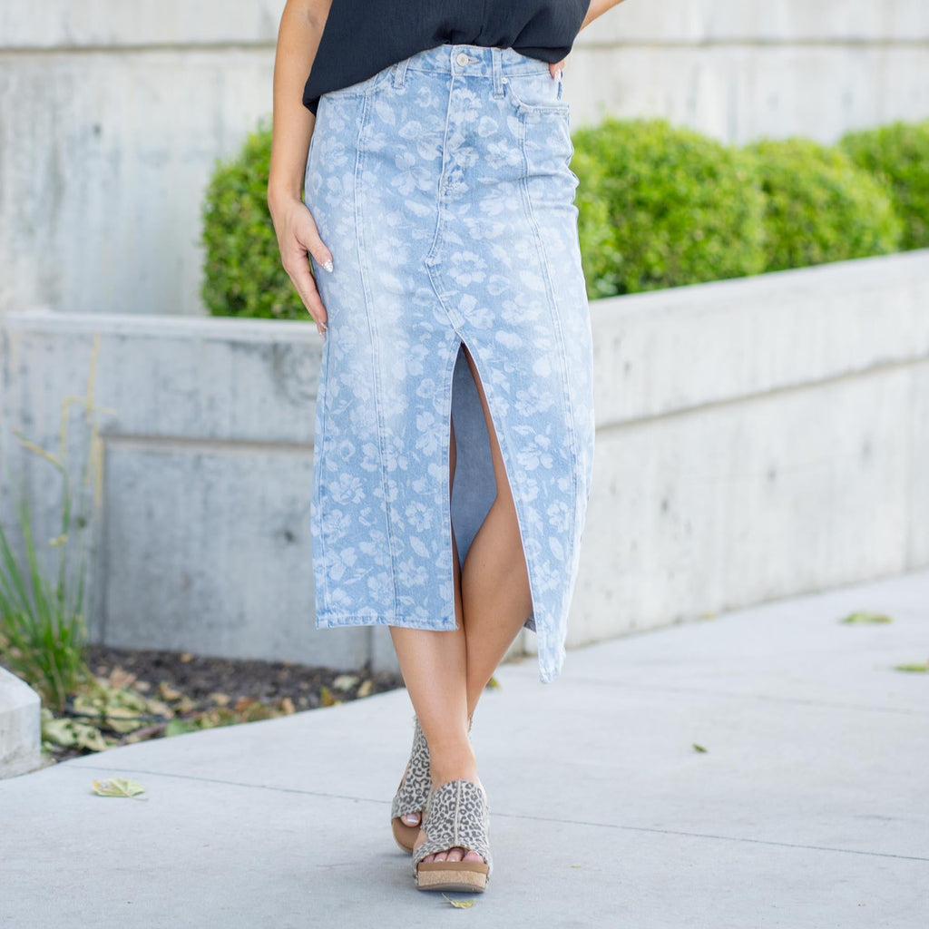 Hibiscus High Rise Midi Skirt