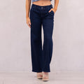 KanCan Kayla High Rise Trouser Wide Leg Dark Blue Wash