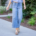 KanCan Amma Essentials Mid Rise Wide Leg Ankle Jeans – Stretch Fit