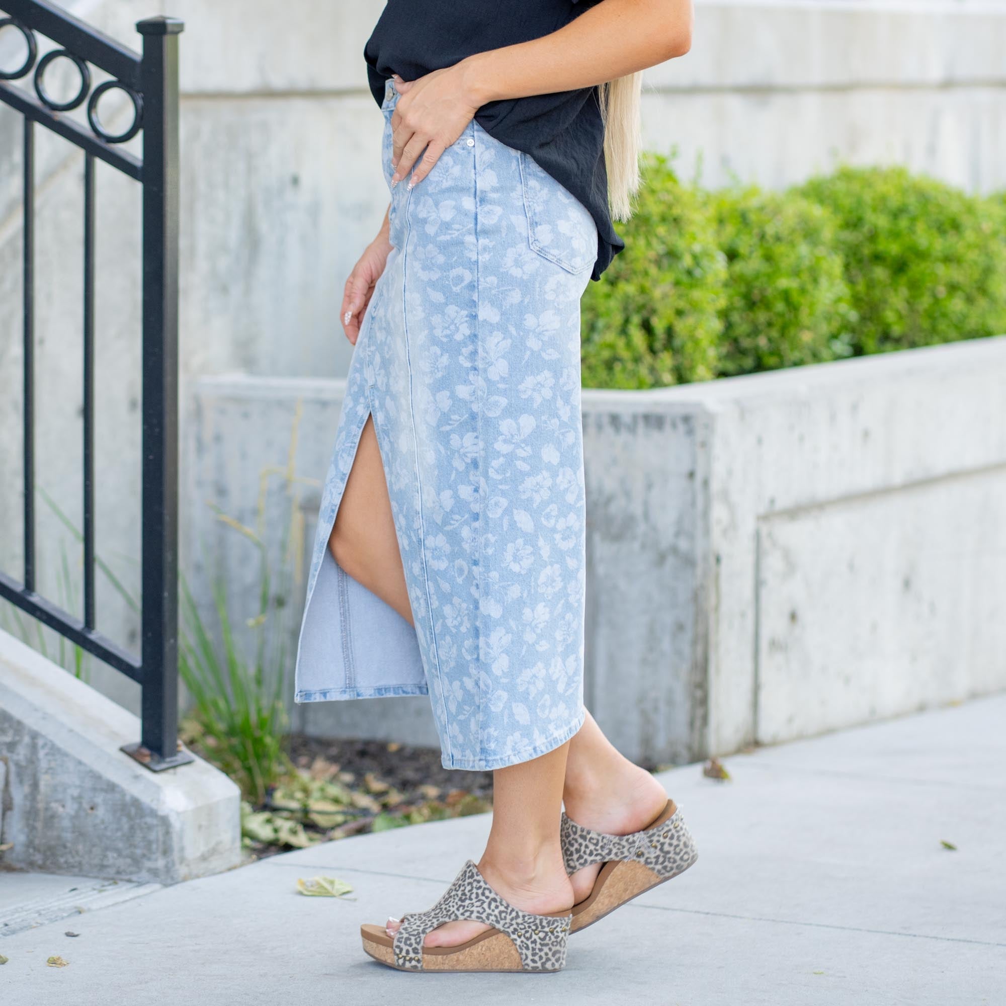 Hibiscus High Rise Midi Skirt