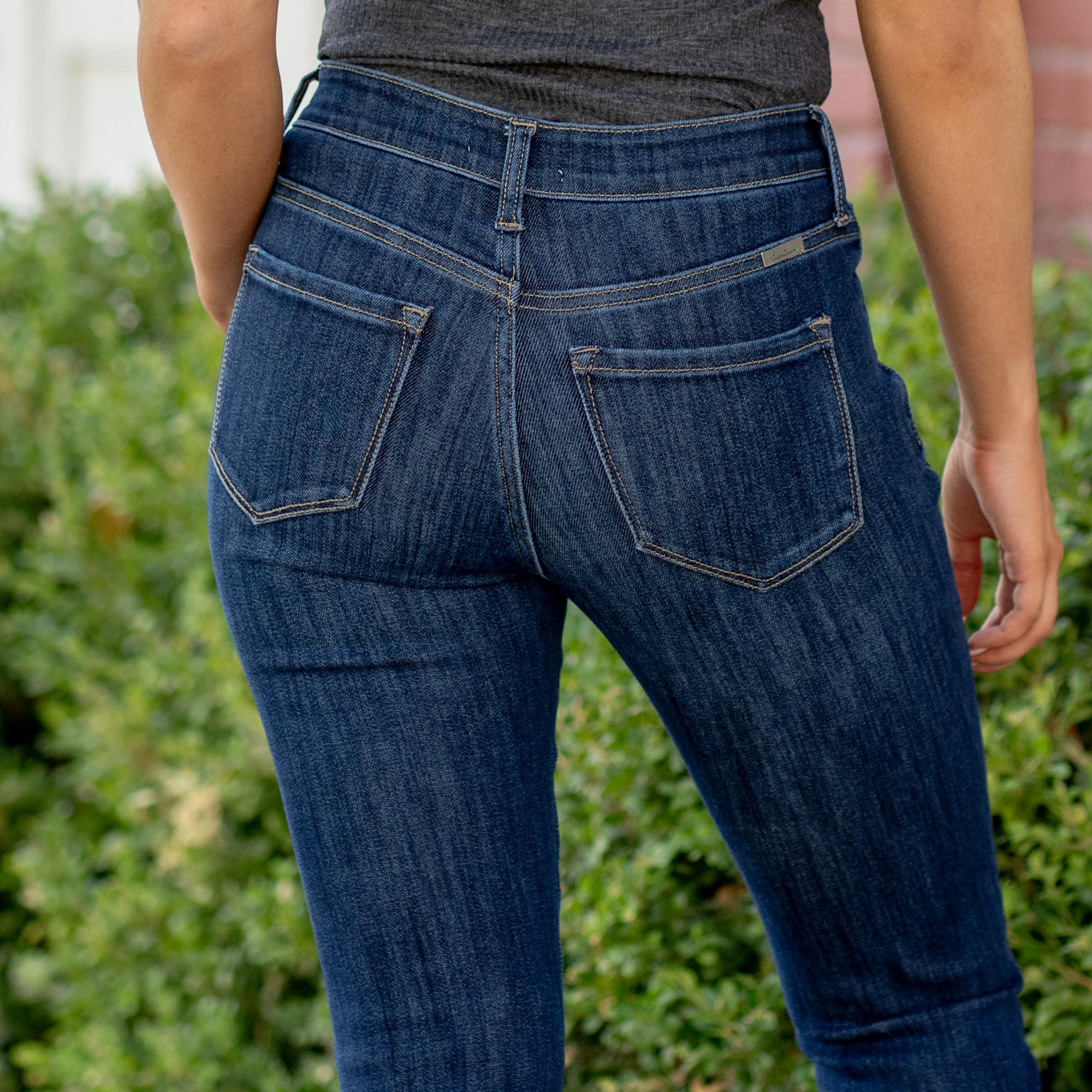KanCan Petite Illya Mid Rise Bootcut Jeans Dark Blue