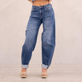 KanCan Maeby Knit Low Slung Horseshoe Jeans Medium Blue