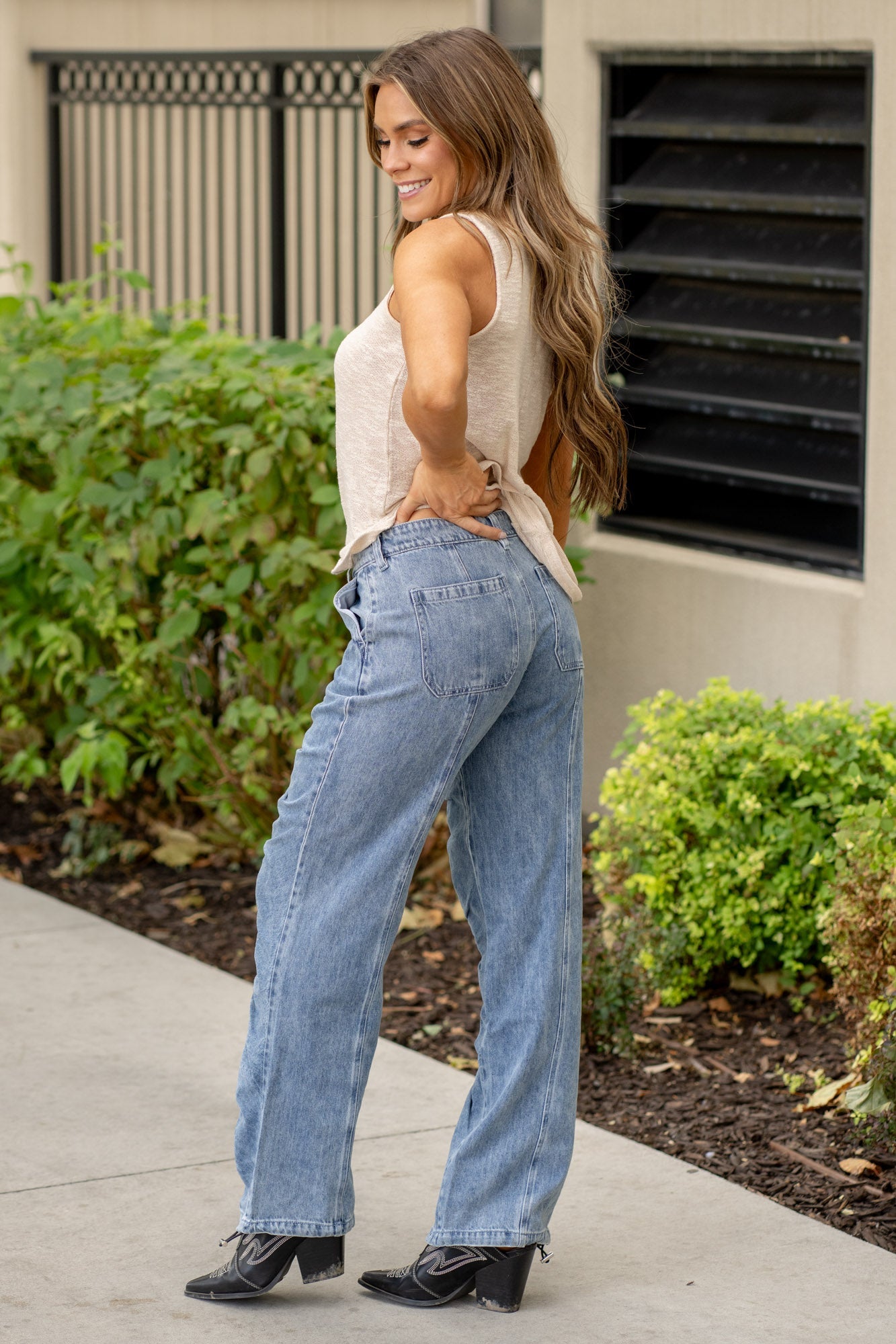 Madison Mid Rise Baggy Fit Jeans